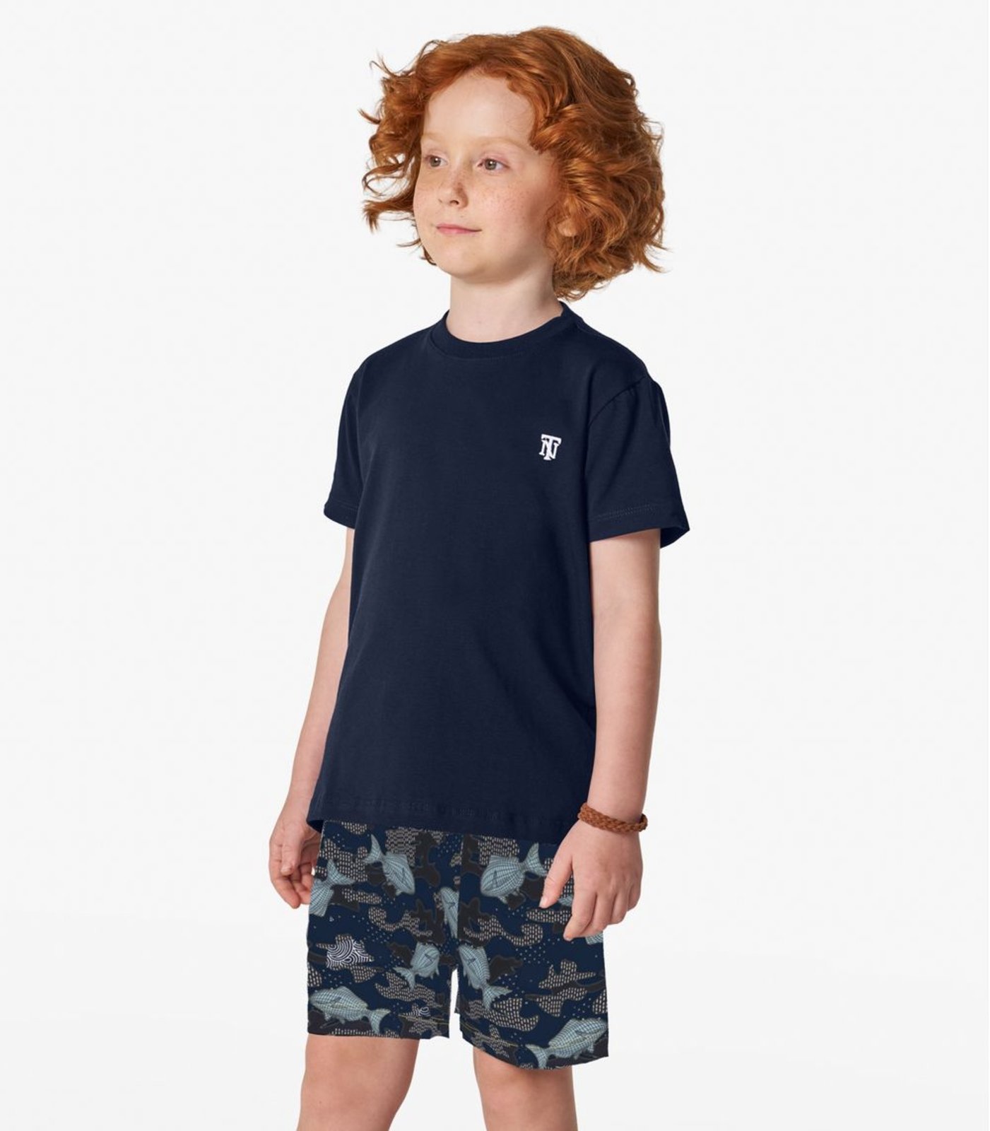 Infantil – Bermuda Estampa De Peixes Trick Nick Azul