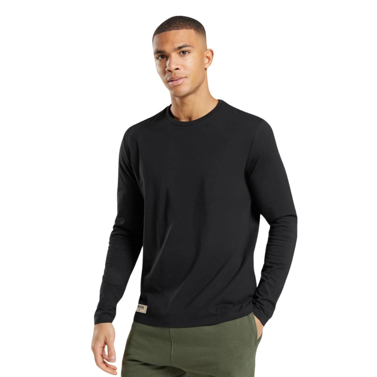 Camiseta Masculina Slim Fit Manga Longa Proteção UV Preta