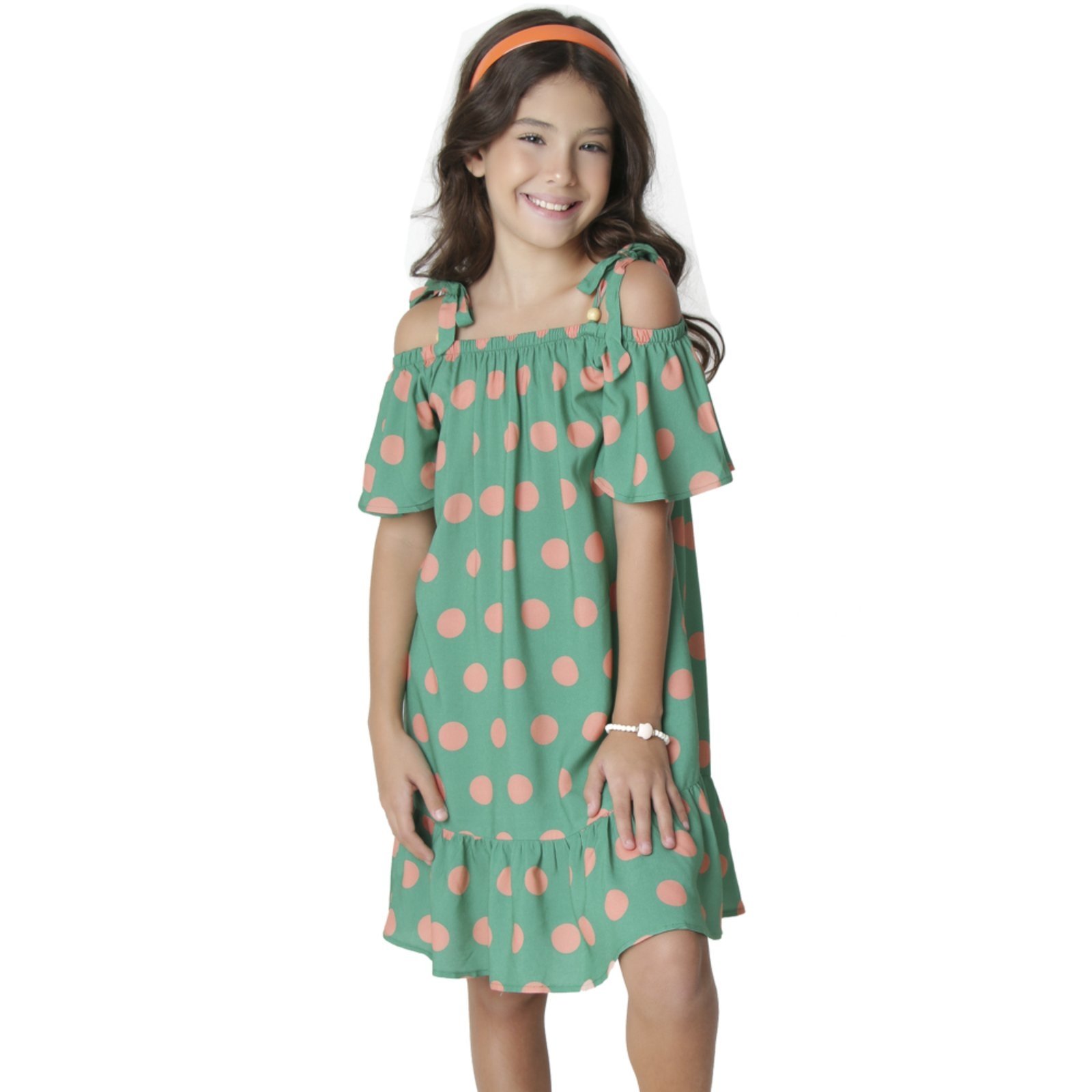 Vista 2 Infantil - Vestido Juvenil Look Jeans Viscose verde Look Jeans verde