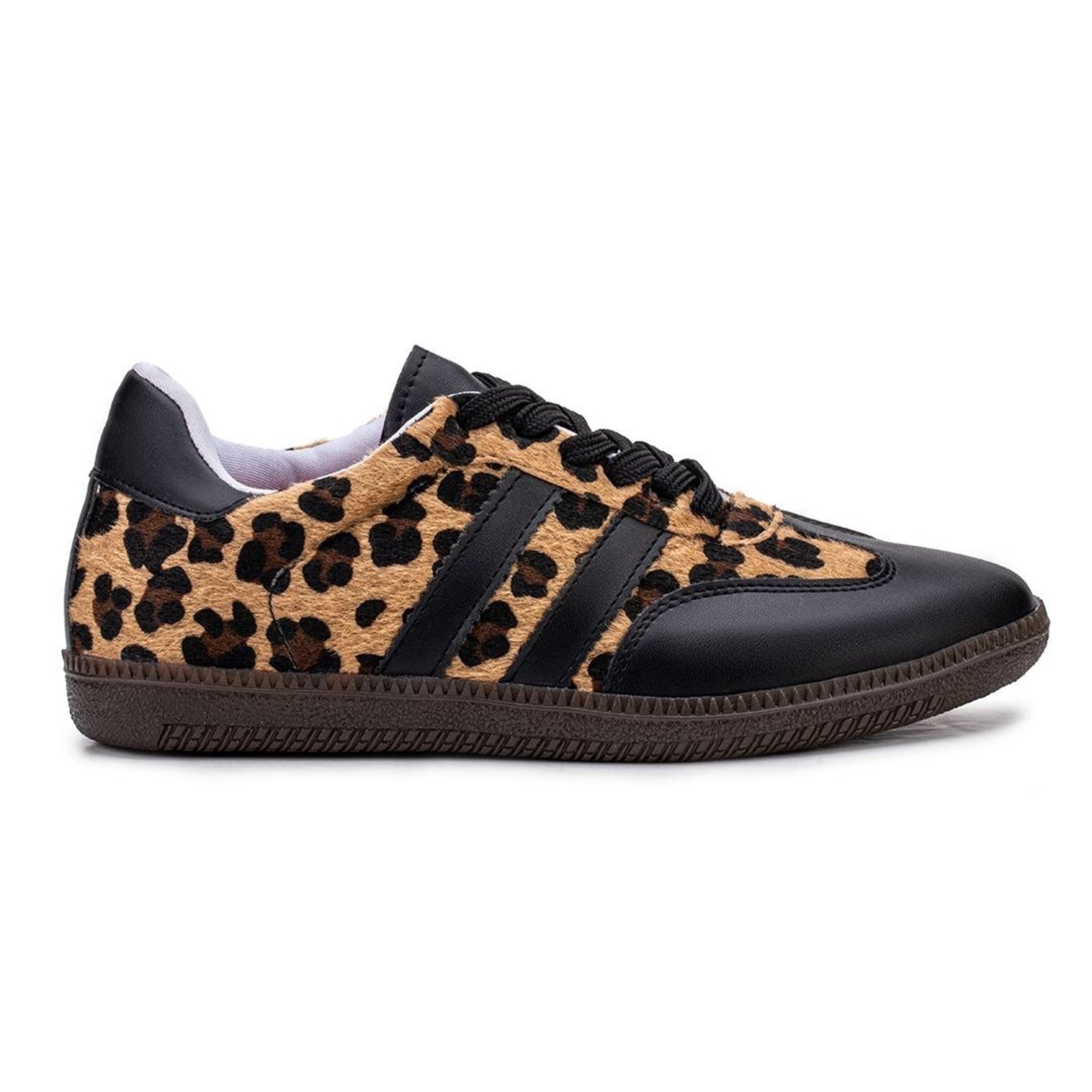 Tênis Casual Feminino Super Confortavel - Mix de Texturas e Animal Print