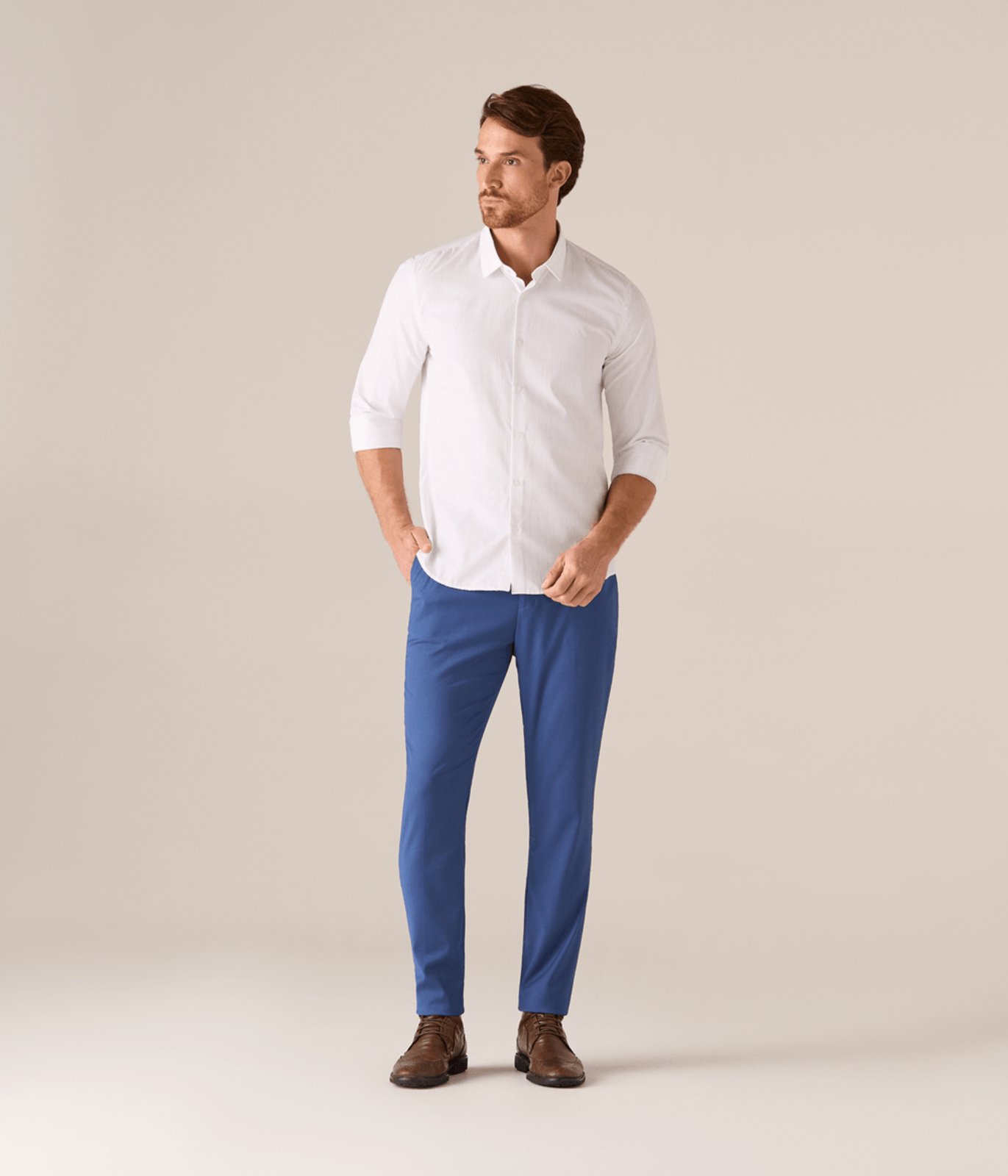 Calca Makenji Social Cos Alfaiataria Masculina Azul Jeans