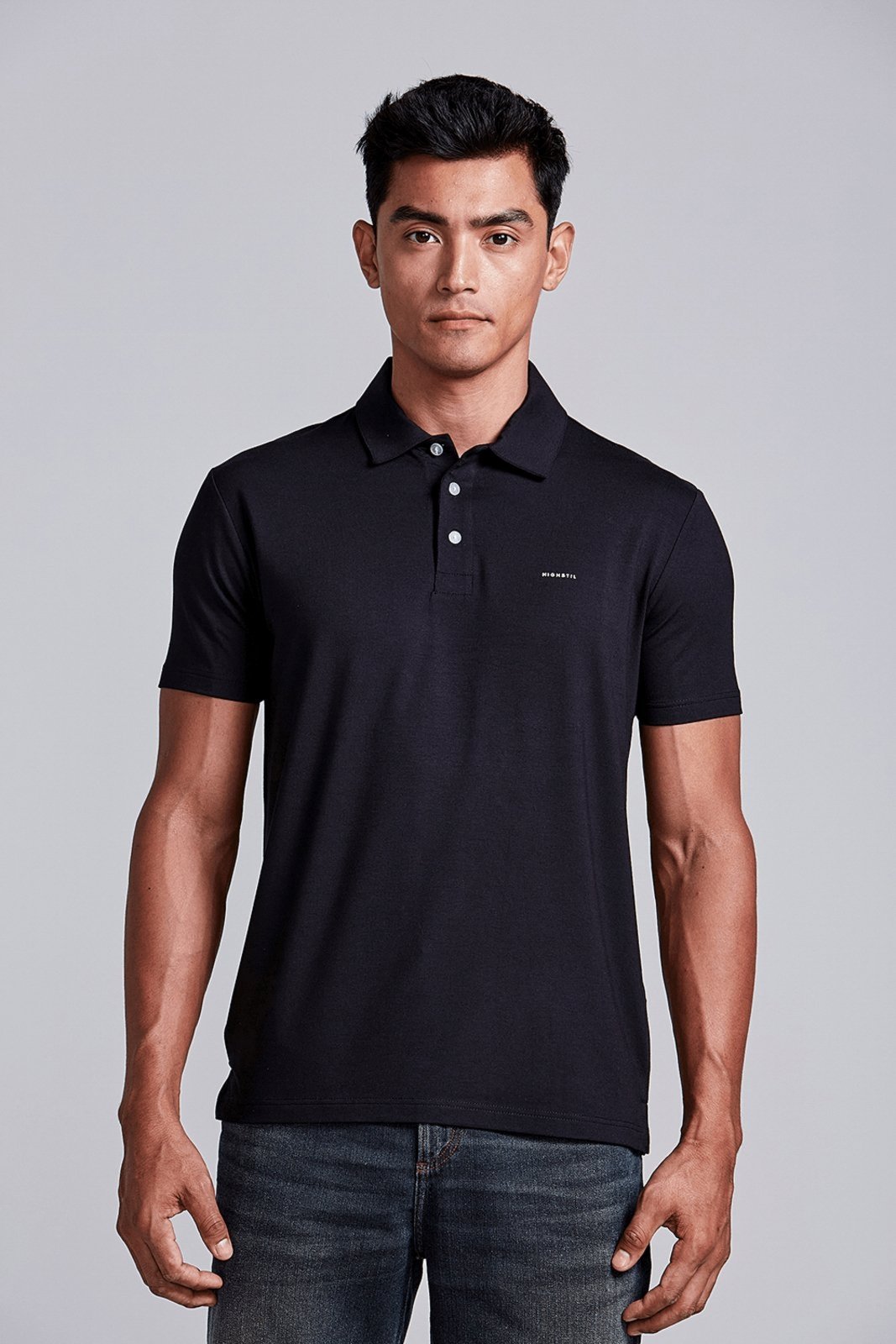 HIGHSTIL Camisa Polo Slim Fit – Preto