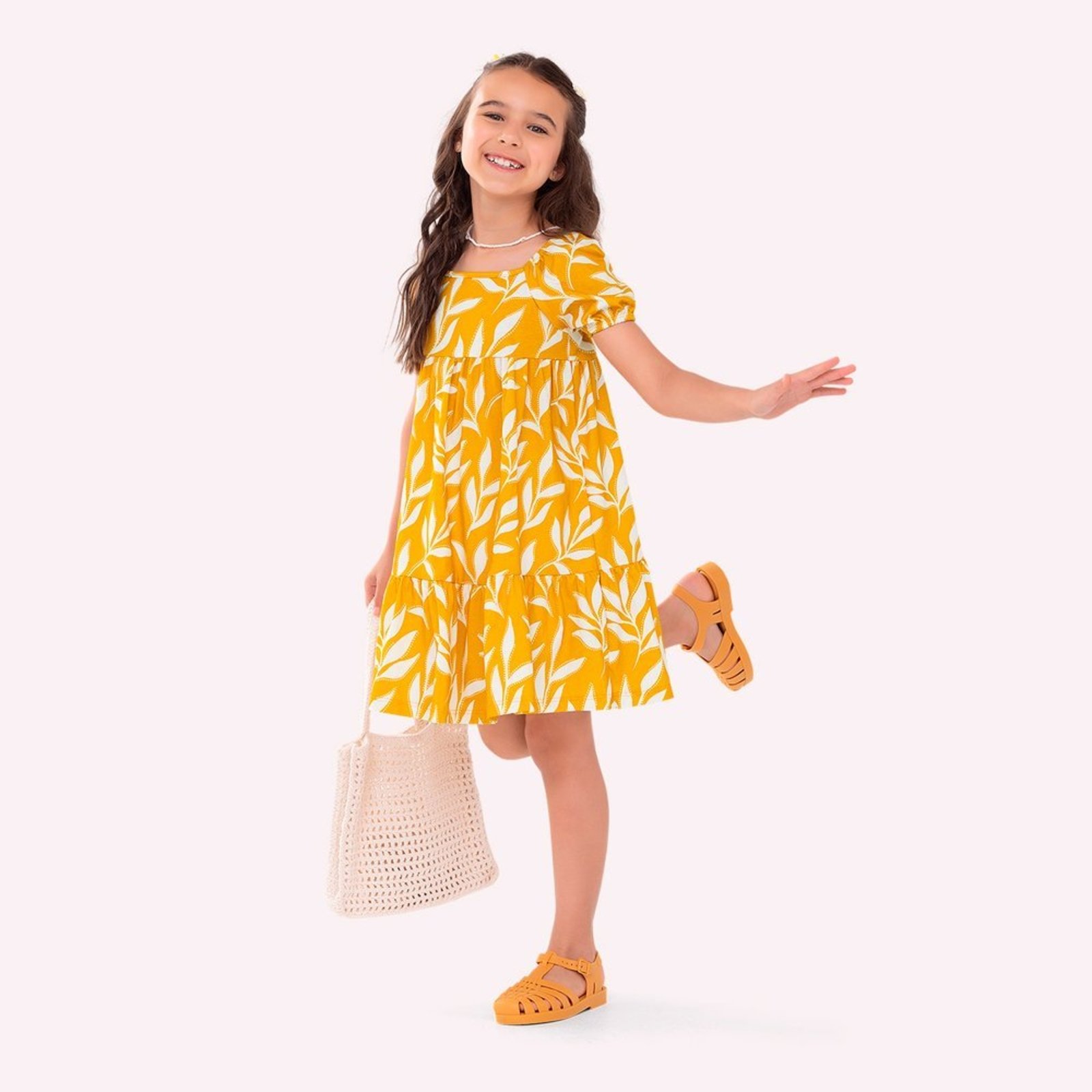 Infantil - Vestido Menina em Algodão Nanai