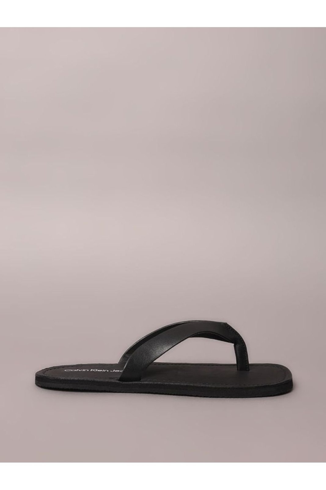 Chinelo Calvin Klein Jeans Couro - Preto