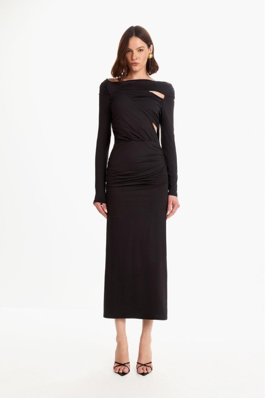 Vestido Drapeado Carlota Costa Preto