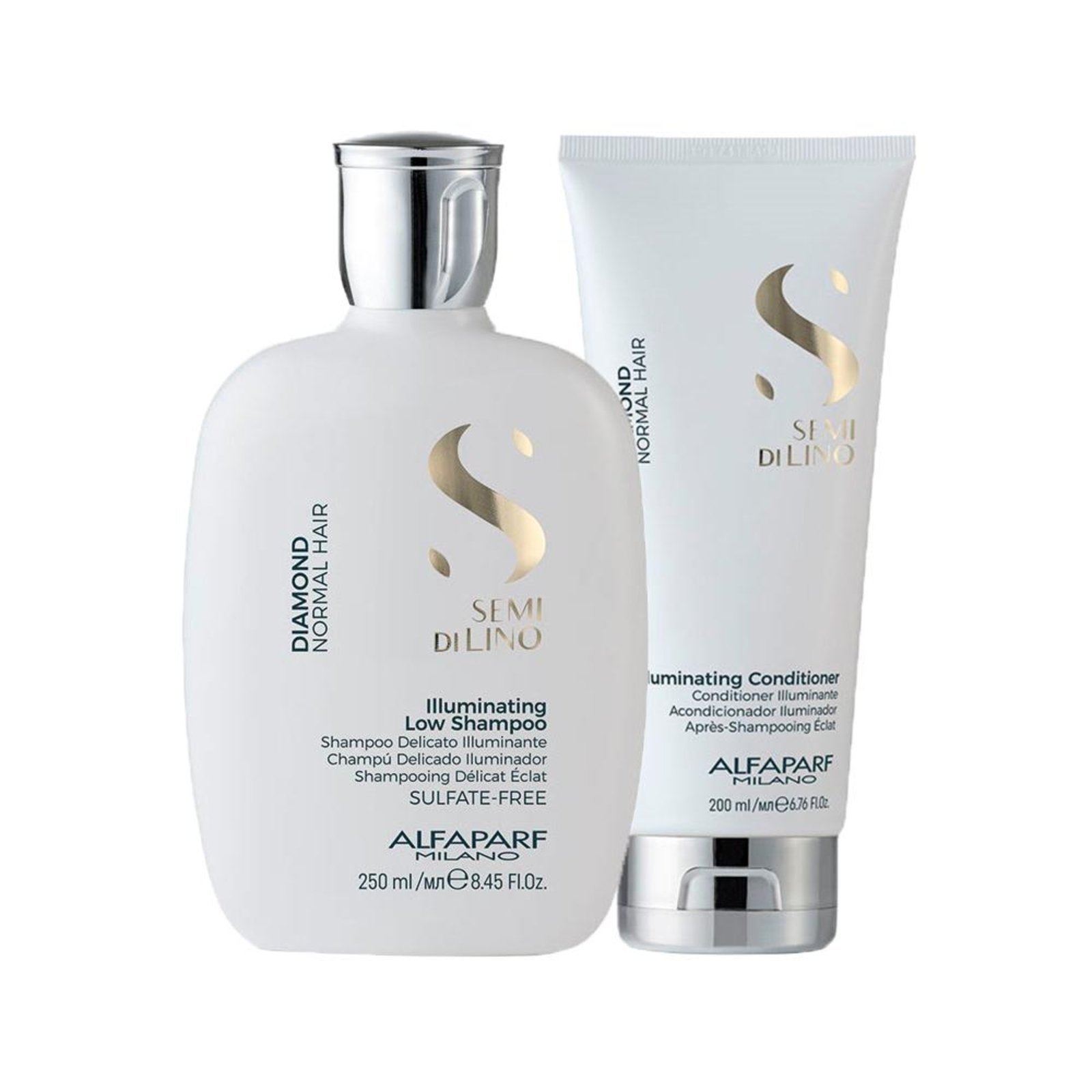Vista 2 Kit Alfaparf Milano Professional Semi Di Lino Diamond - Shampoo e Condicionador incolor lino Alfaparf Milano incolor lino