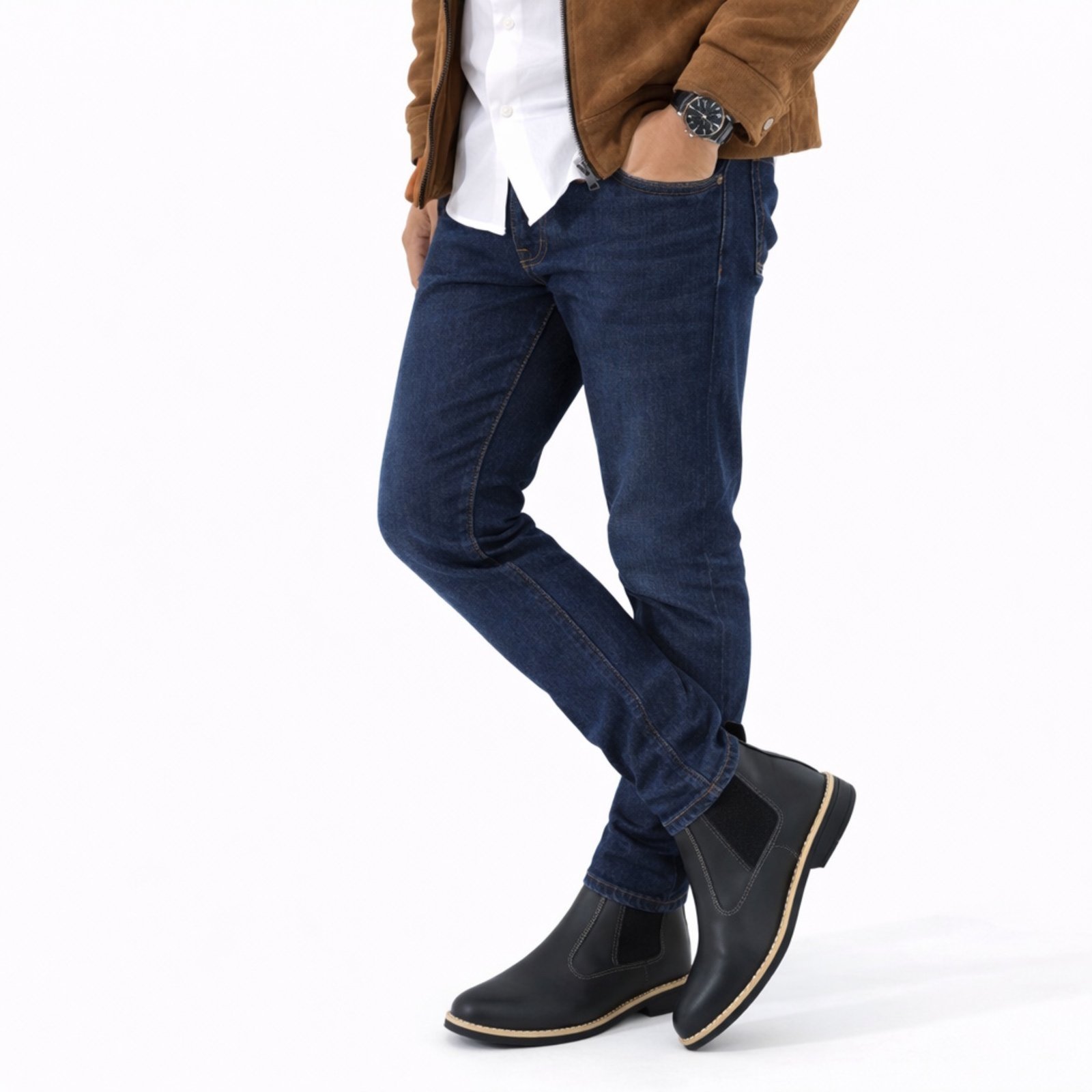 Bota Chelsea Masculina Social Casual Confortável Preta