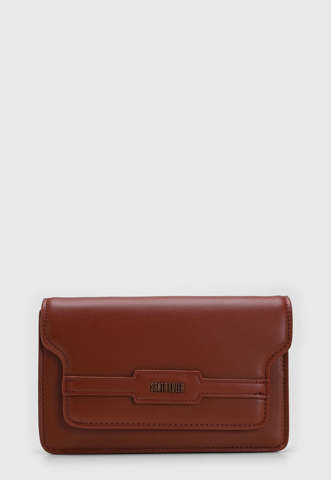Bolsa Transversal Santa Lolla Logo Marrom
