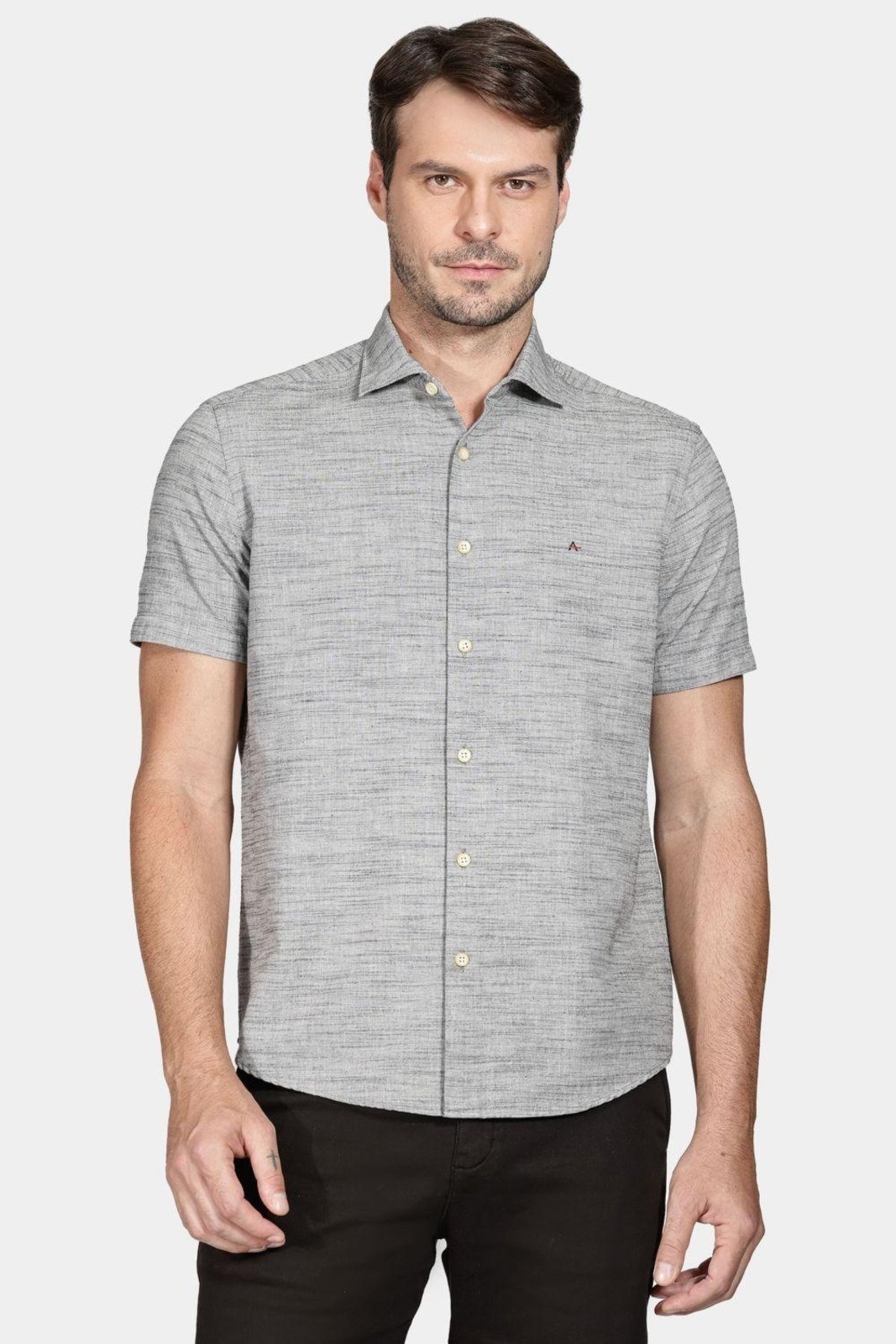 Camisa Aramis Manga Curta Regular Cáqui