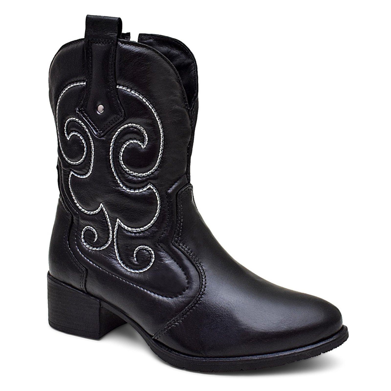 Bota Feminina Ipê Mulato Texana Cano Medio Country Confortavel Cor Preto