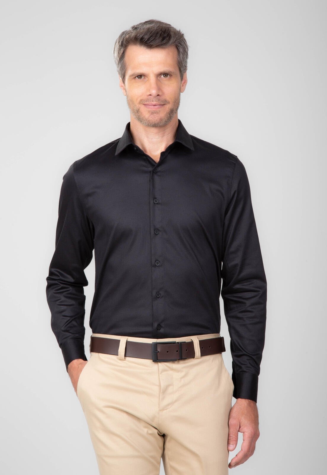 Camisa Slim Algodão Egípcio Traymon – Preto – Xxg