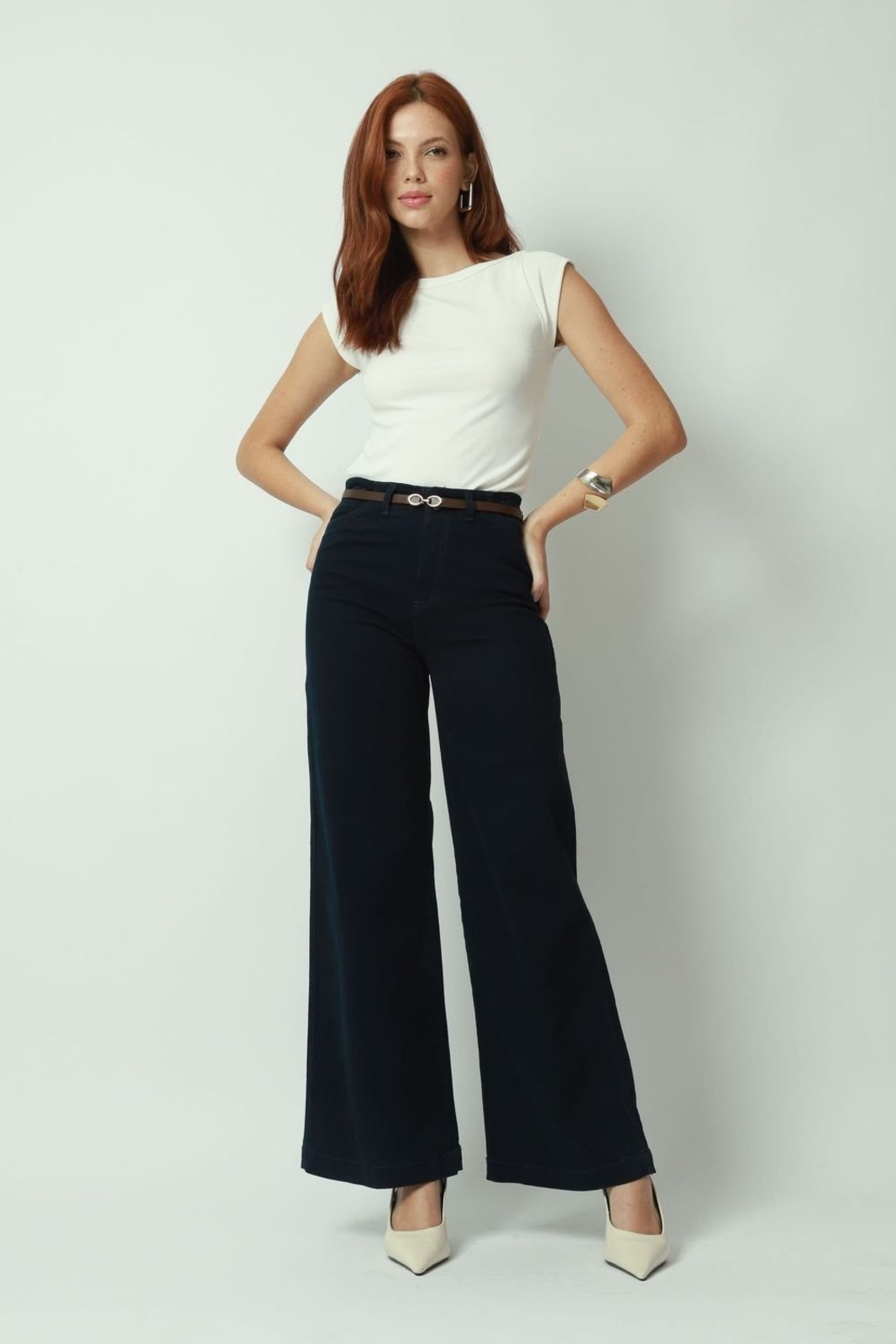 Calça Sarja Reta Azul Marinho 44 Gazzy