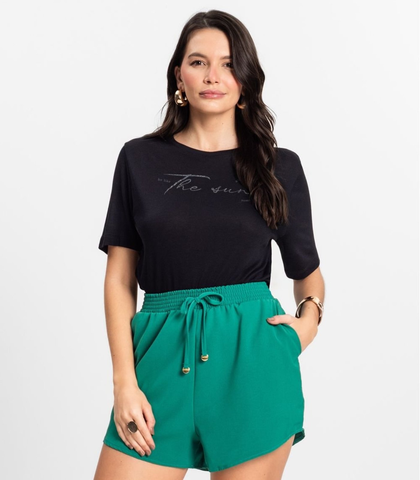 Blusa Feminina Manga Curta Visco Tricot Rovitex Preto
