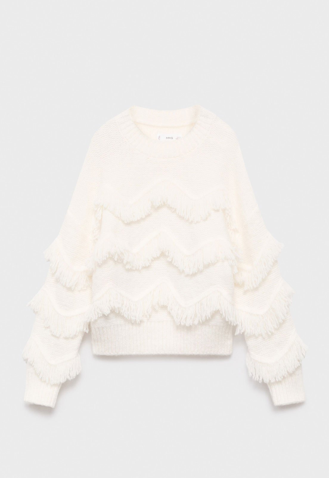 Infantil - Suéter MANGO Franjas Branco