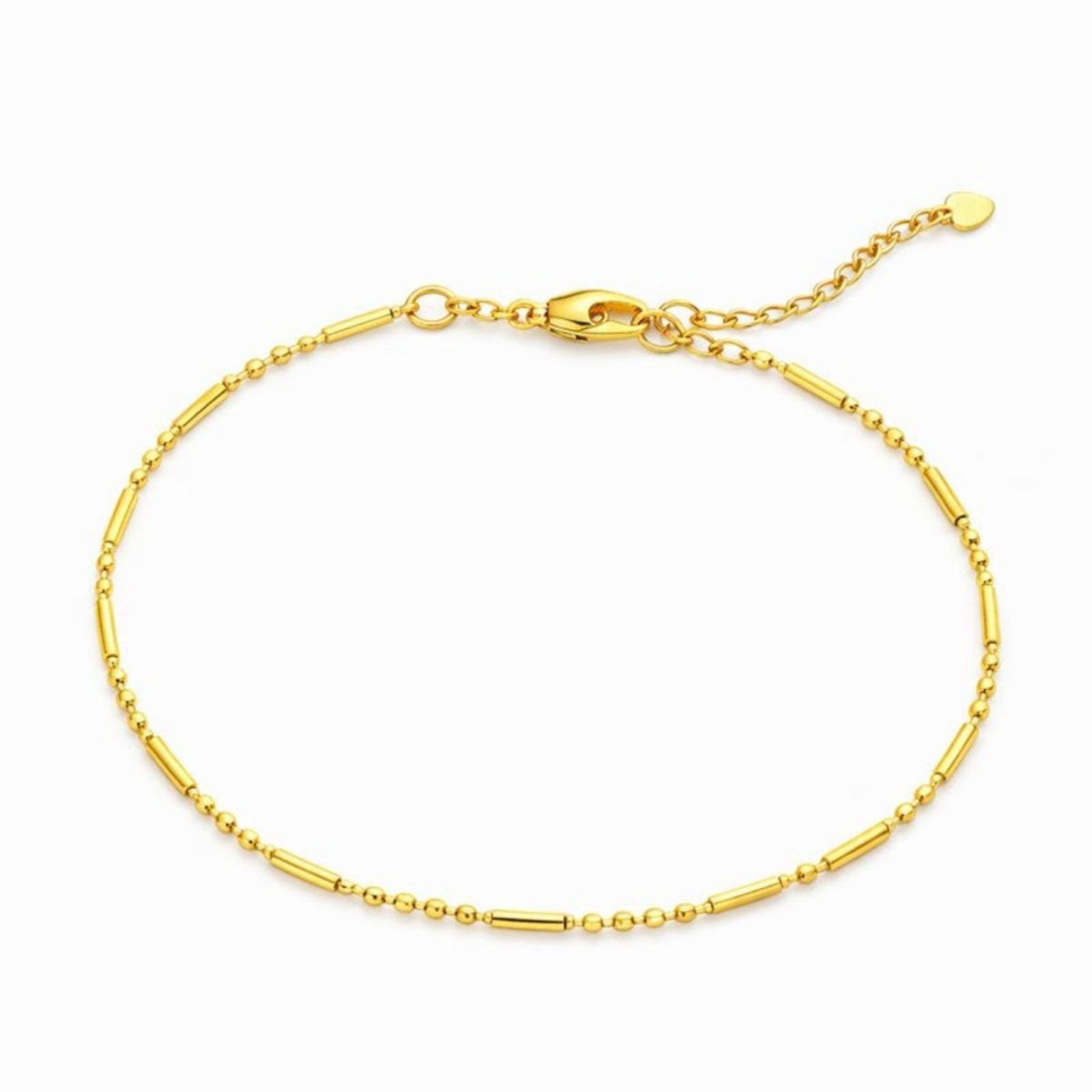 Vista 2 Tornozeleira Vih Triny Banhada a Ouro Delicada dourado Vih Triny dourado