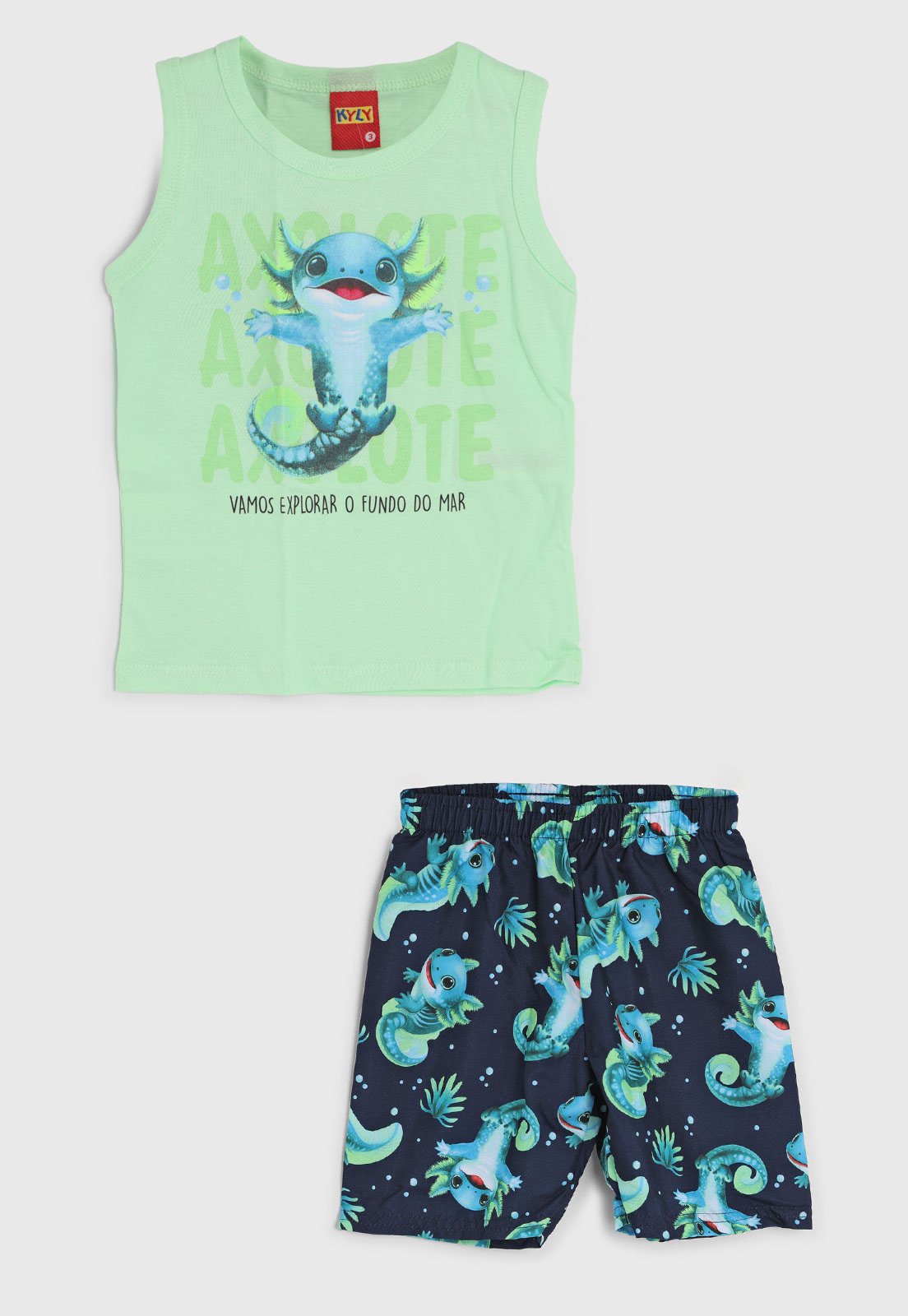 Conjunto Kyly Axolote Fundo do Mar Verde Claro