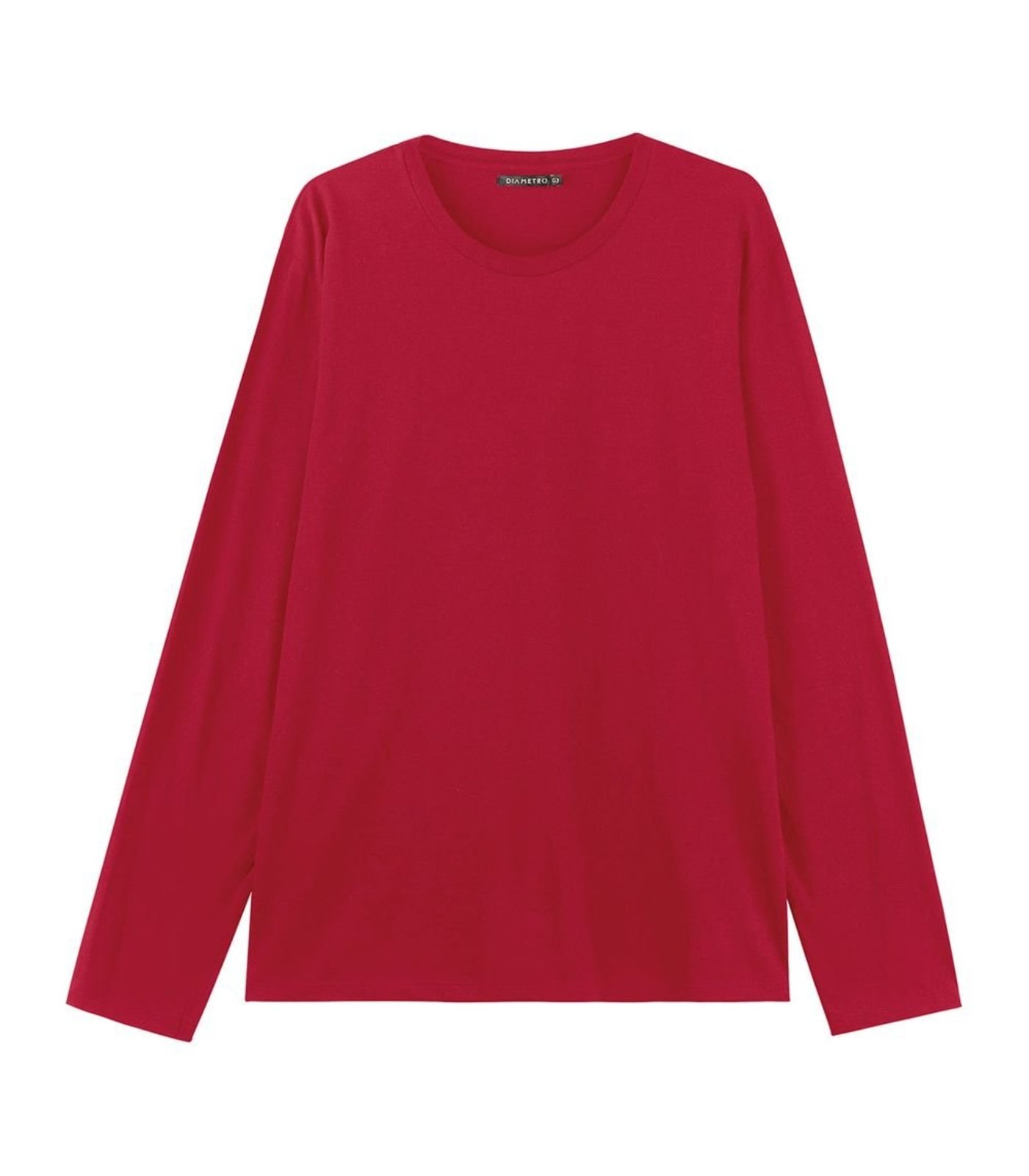 Camiseta Manga Longa Meia Malha Diametro Vermelho