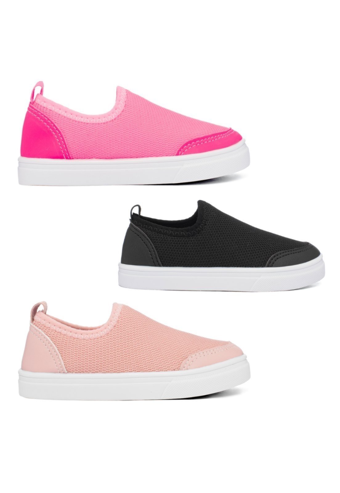 Infantil – Combo 3 Pares Tenis Casual Menina Funfy 500A Pink