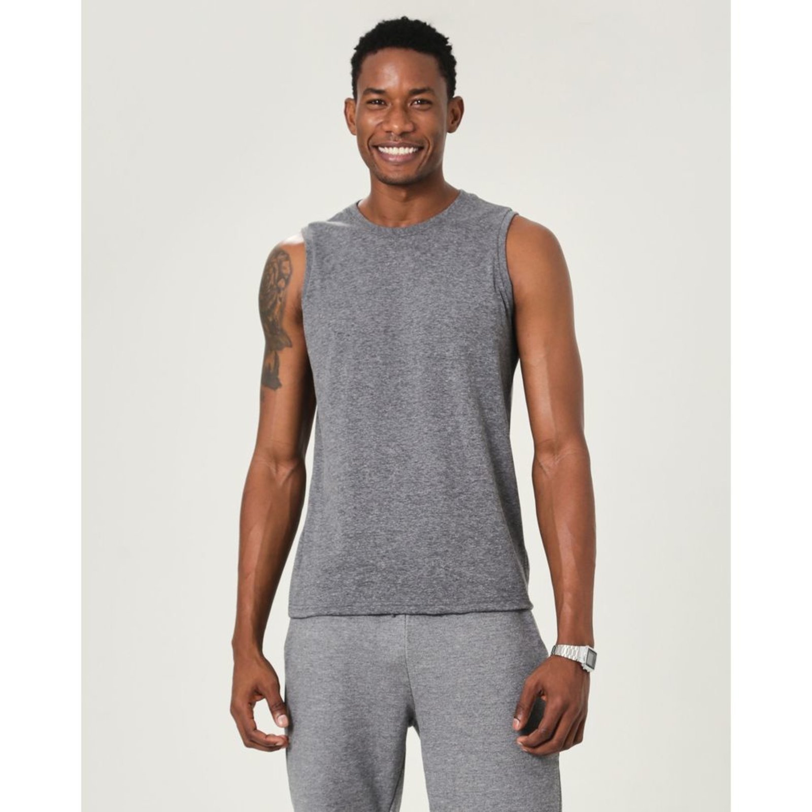 Vista 2 Regata Básica Masculina Decote Redondo Em Meia Malha Malwee cinza Malwee cinza