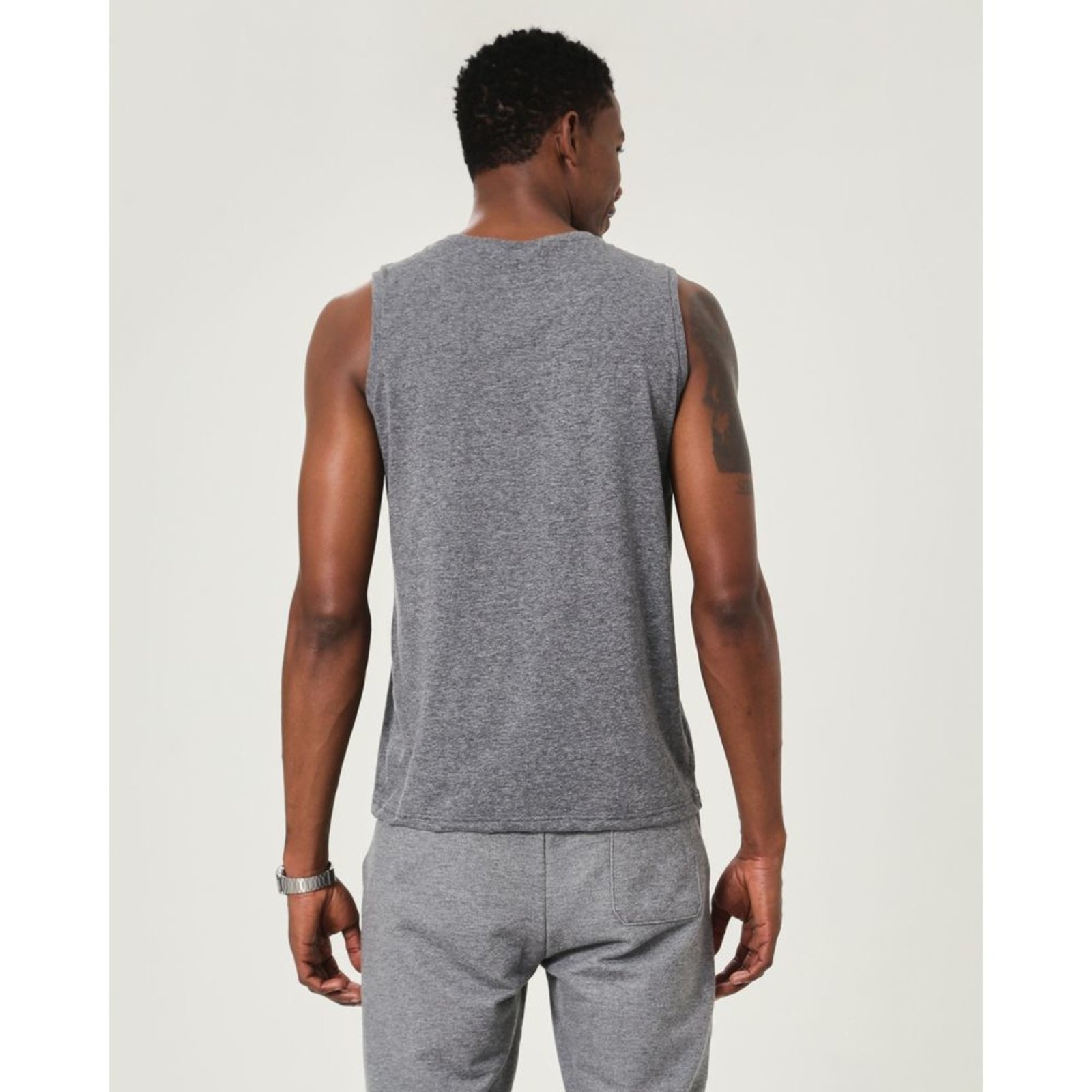 Vista 3 Regata Básica Masculina Decote Redondo Em Meia Malha Malwee cinza Malwee cinza