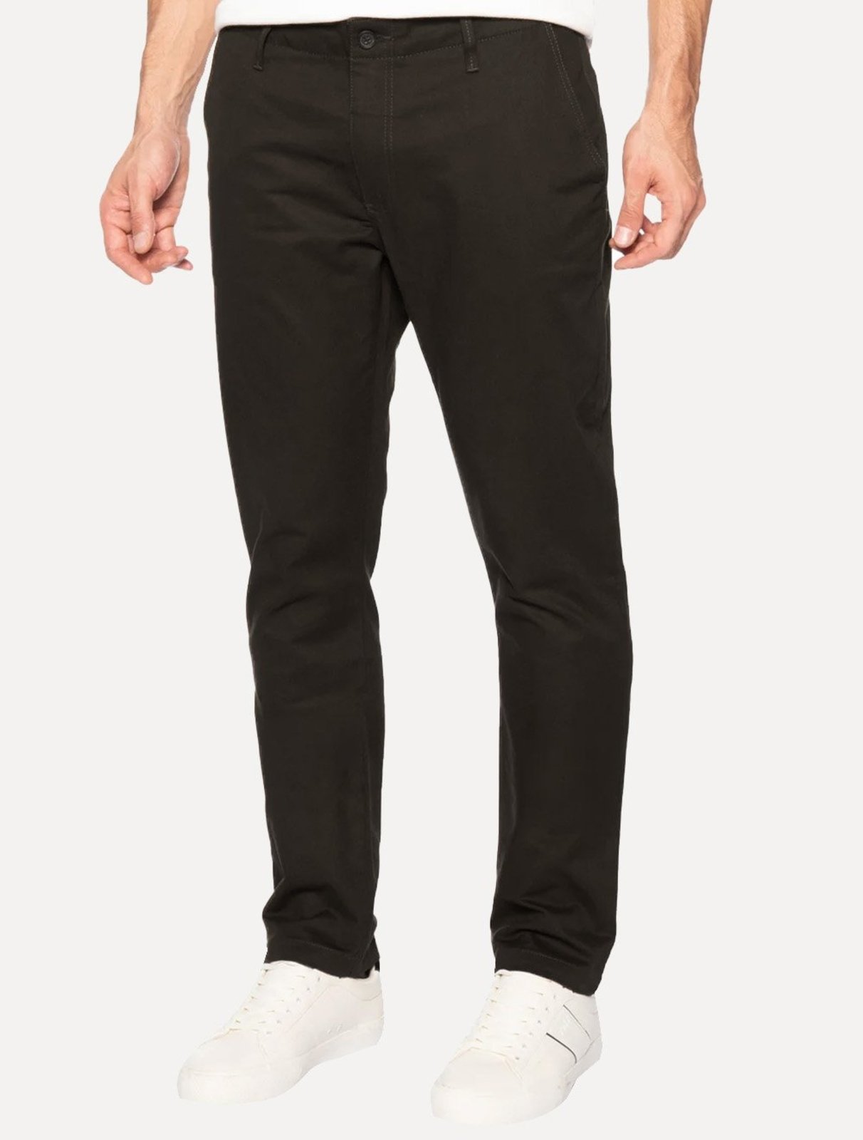Calça Sergio K Masculina Chino Sarja Elastano Cáqui Médio