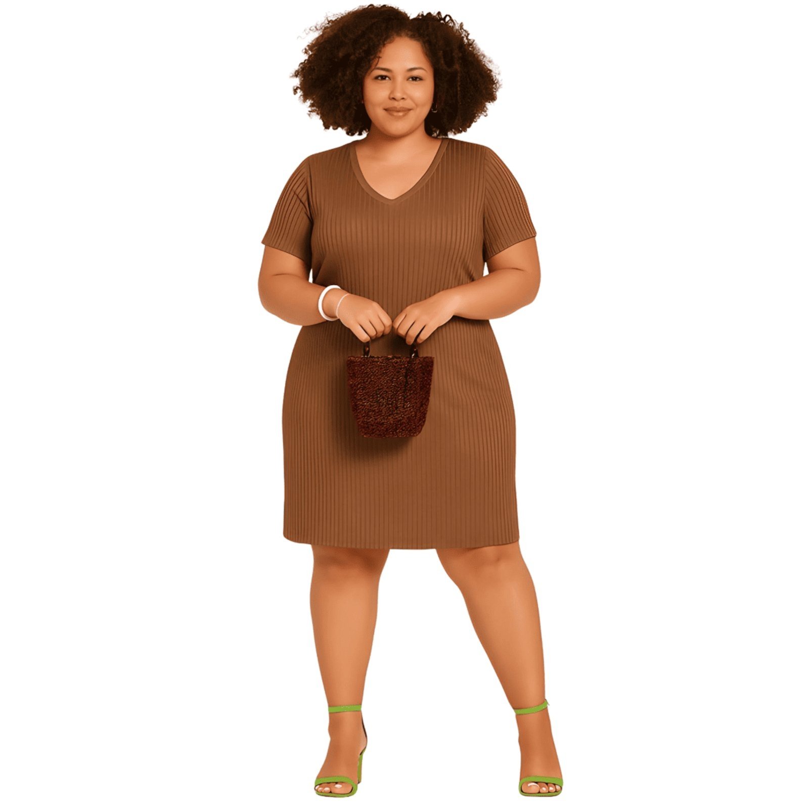 Vestido Plus Size Canelado Lunender