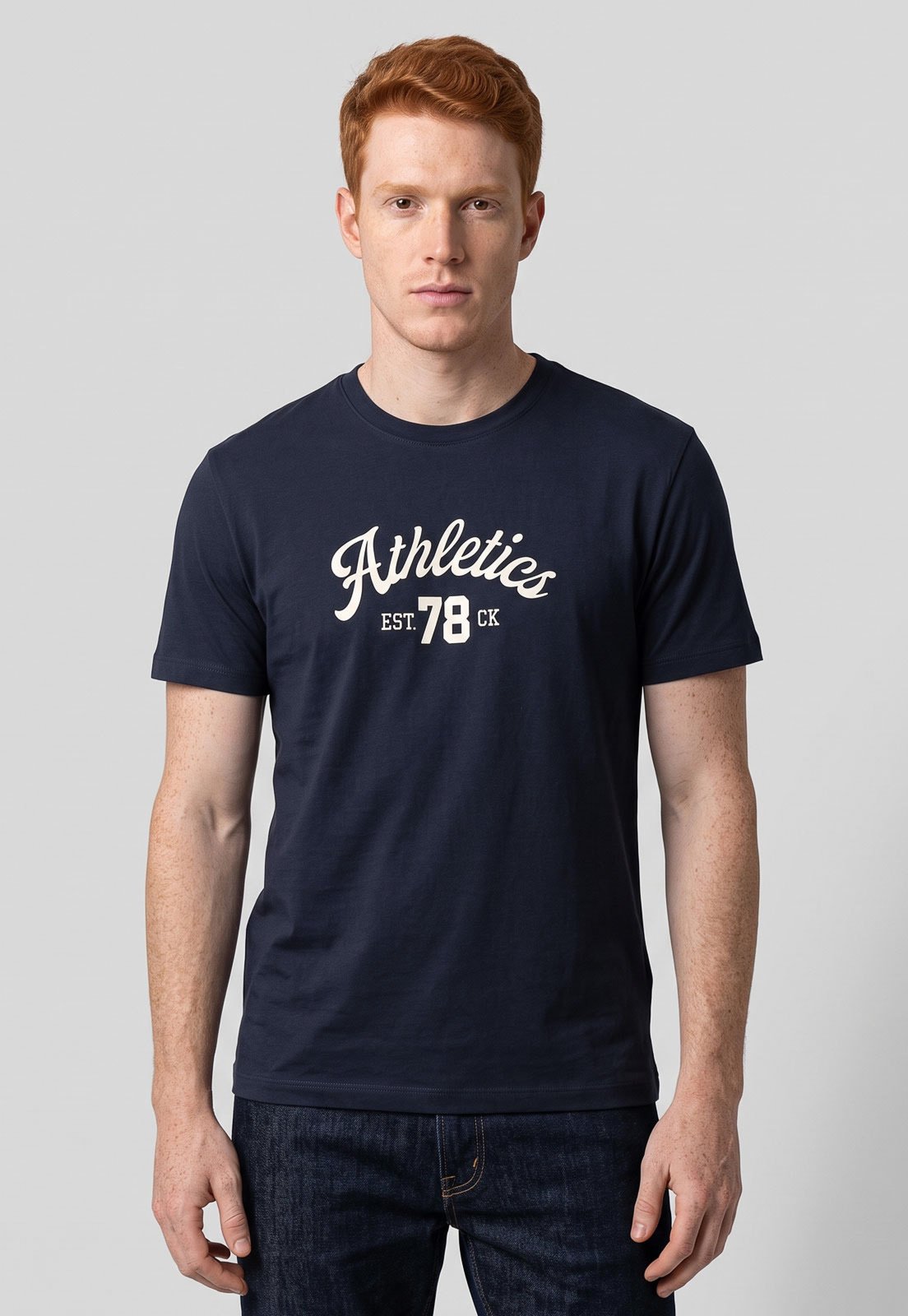 Camiseta Masculina Calvin Klein Jeans Athletics Azul Marinho