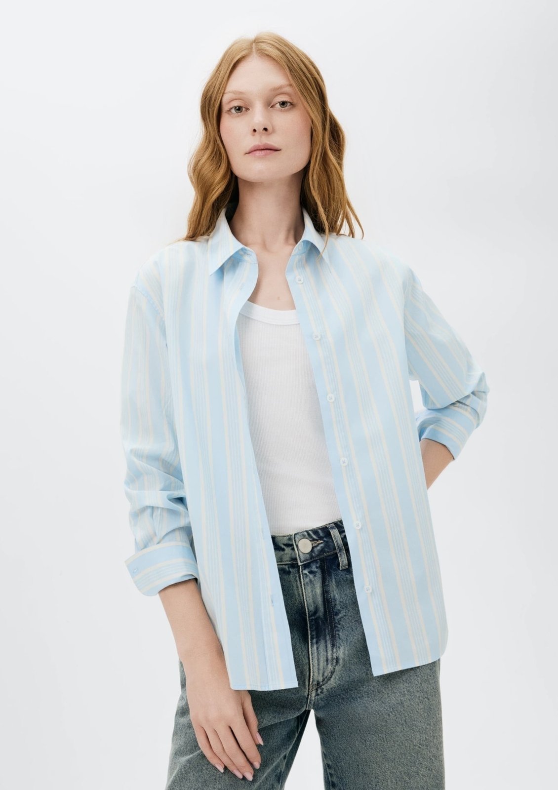 Vista 2 Camisa Feminina Manga Longa Em Tricoline Hering azul Hering azul