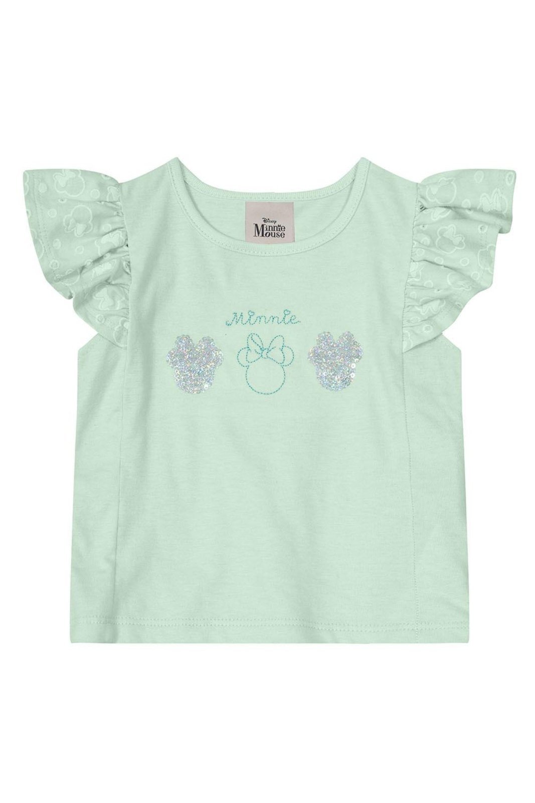 Vista 3 Infantil - Blusa menina Minnie Mouse em malha Brandili verde Brandili verde