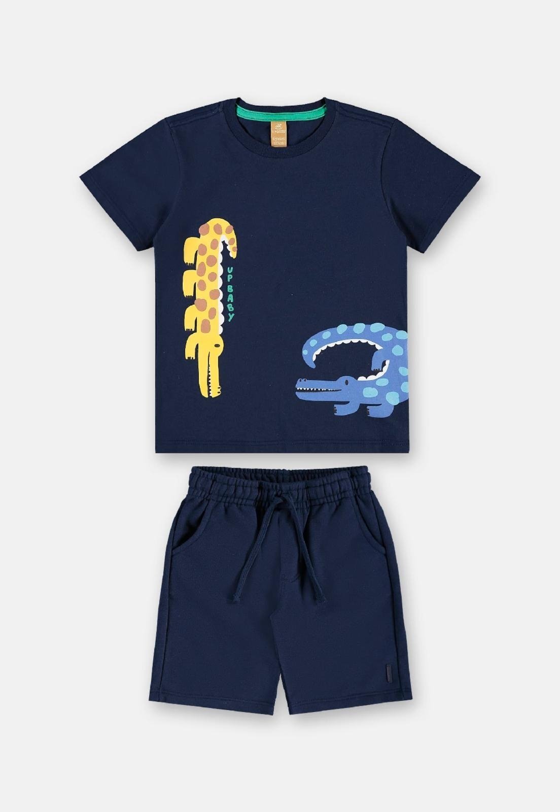 Vista 3 Infantil - Conjunto Crocodilo Camiseta Bermuda Up Baby azul Up Baby azul
