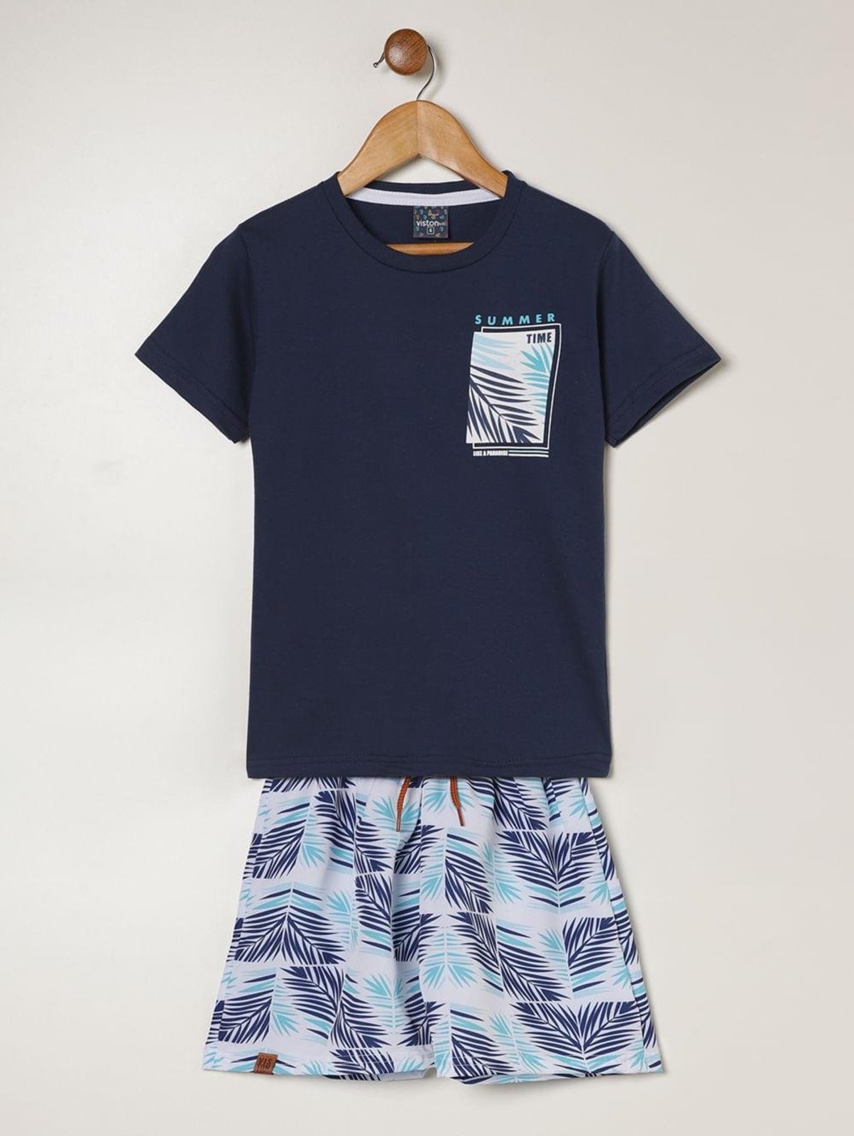 Infantil - Conjunto Curto Tactel Para Menino- MARINHO