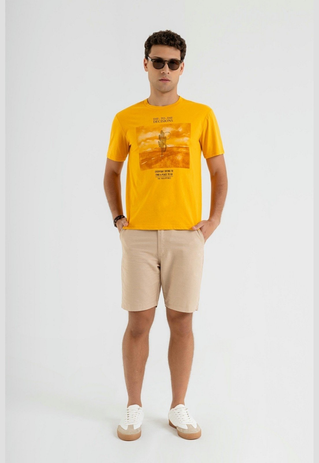 Camiseta Manga Curta Masculina em Meia Malha The Philippines Laranja