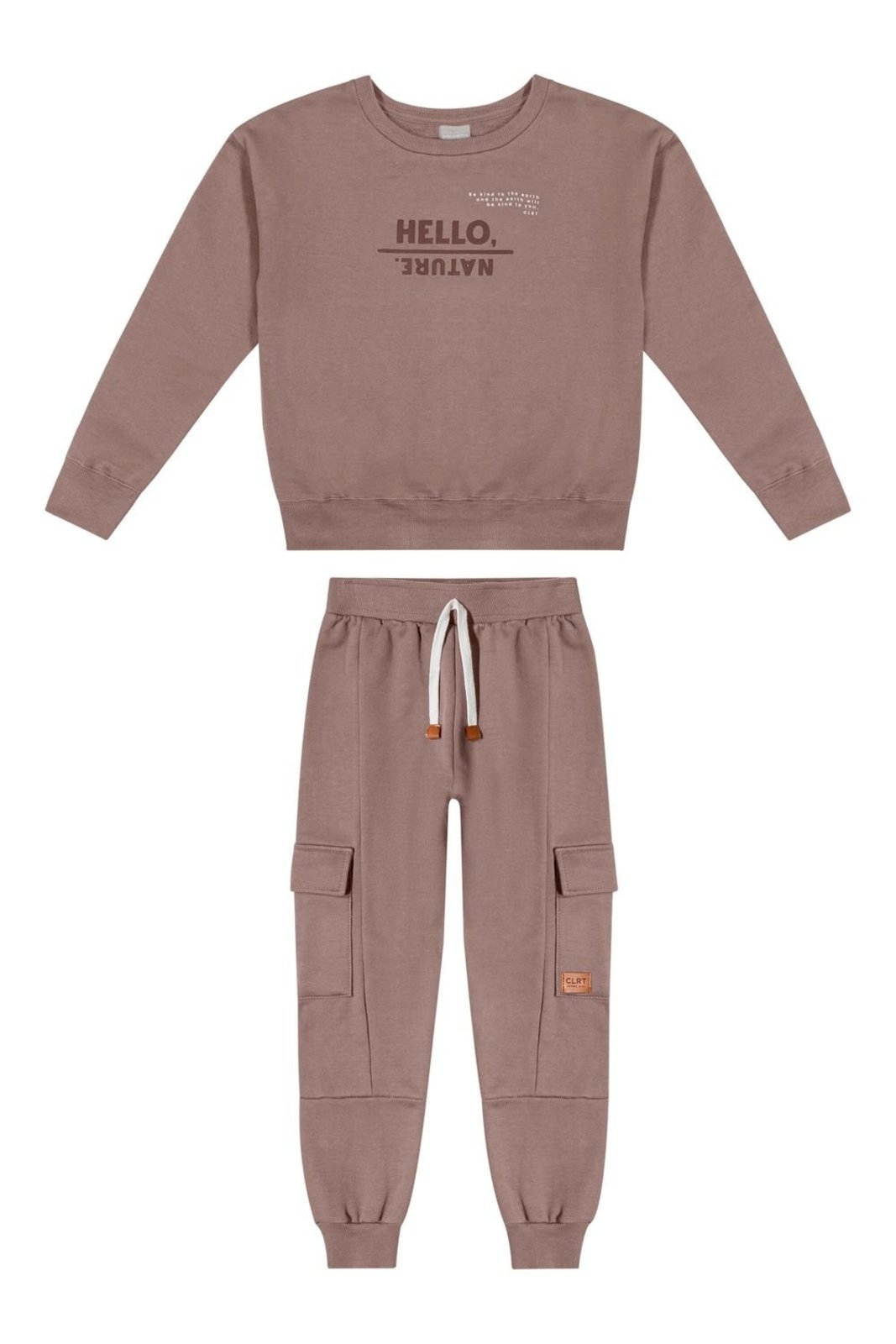 Infantil - Conjunto Longo Menino Moletom Colorittá Marrom