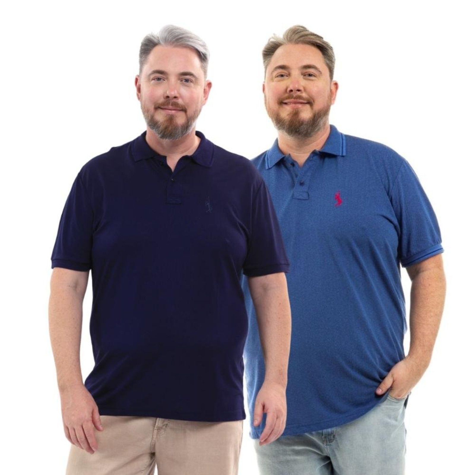Kit 2 Camisa Polo Plus Size Tradicional Elegante Moderna