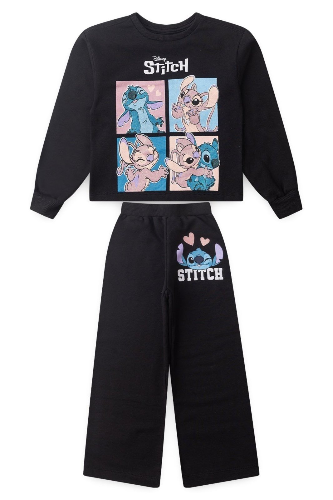 Infantil - Conjunto Disney Stitch Moletom Preto