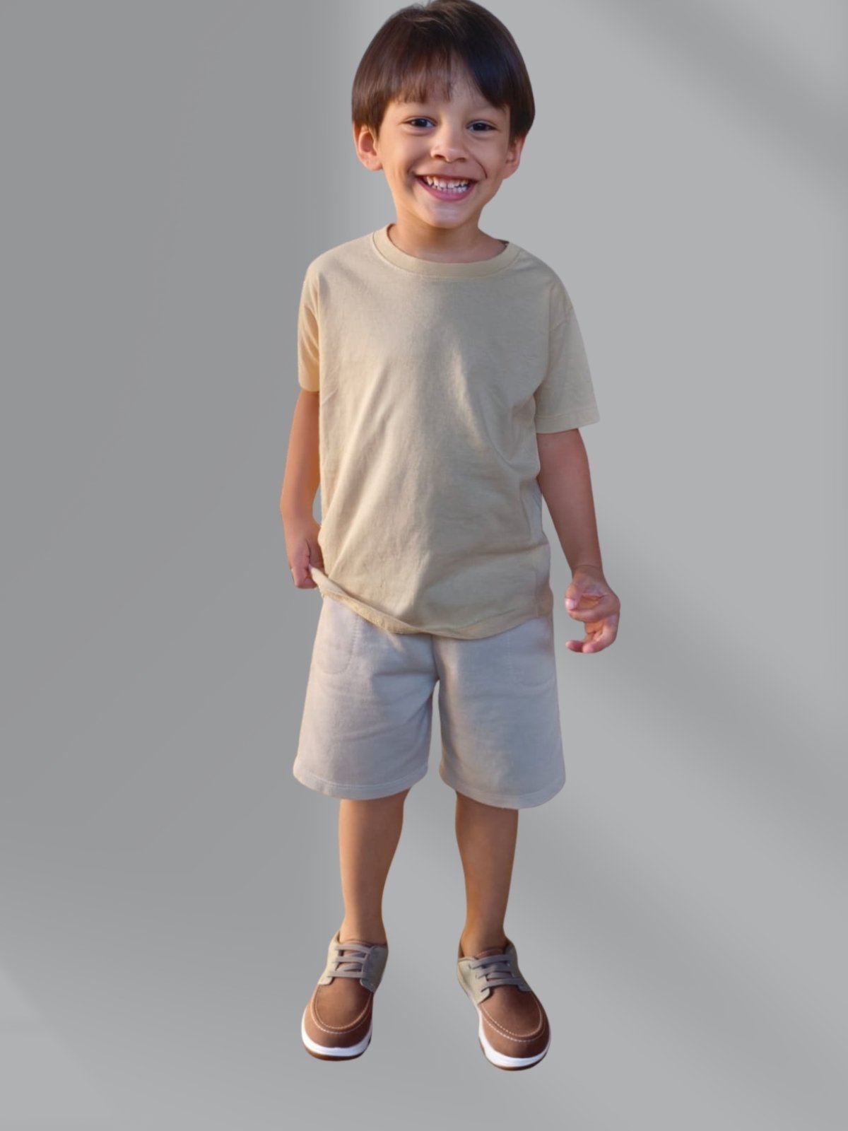 Infantil - Camiseta Manga Curta Urbania Algodão Bege