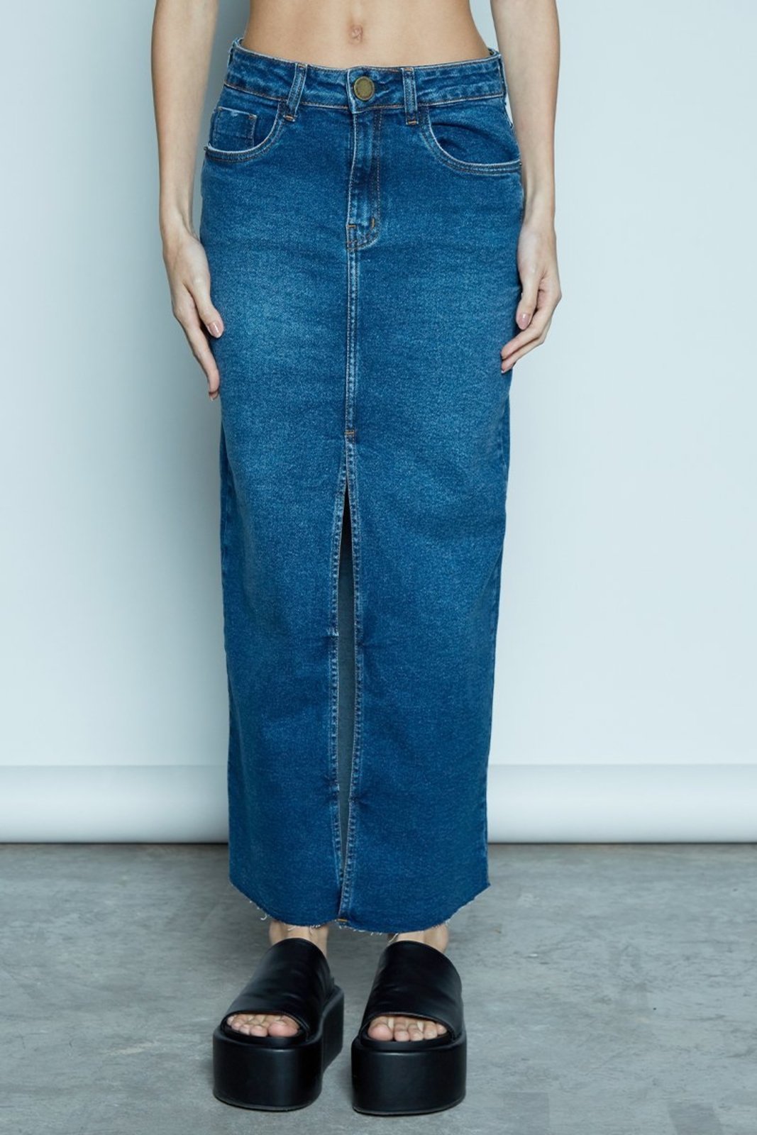 Saia Super Midi Washed Coca-Cola