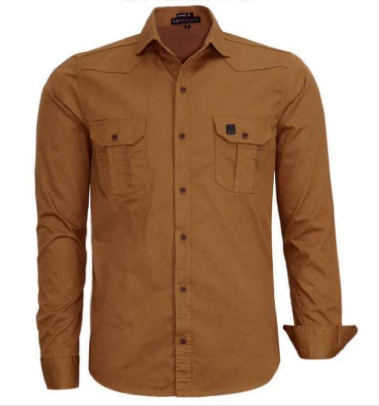 Camisa Estilo Militar Amil Scorpion Slim 2 Bolsos M/Longa Lançamento Luxo Kaki