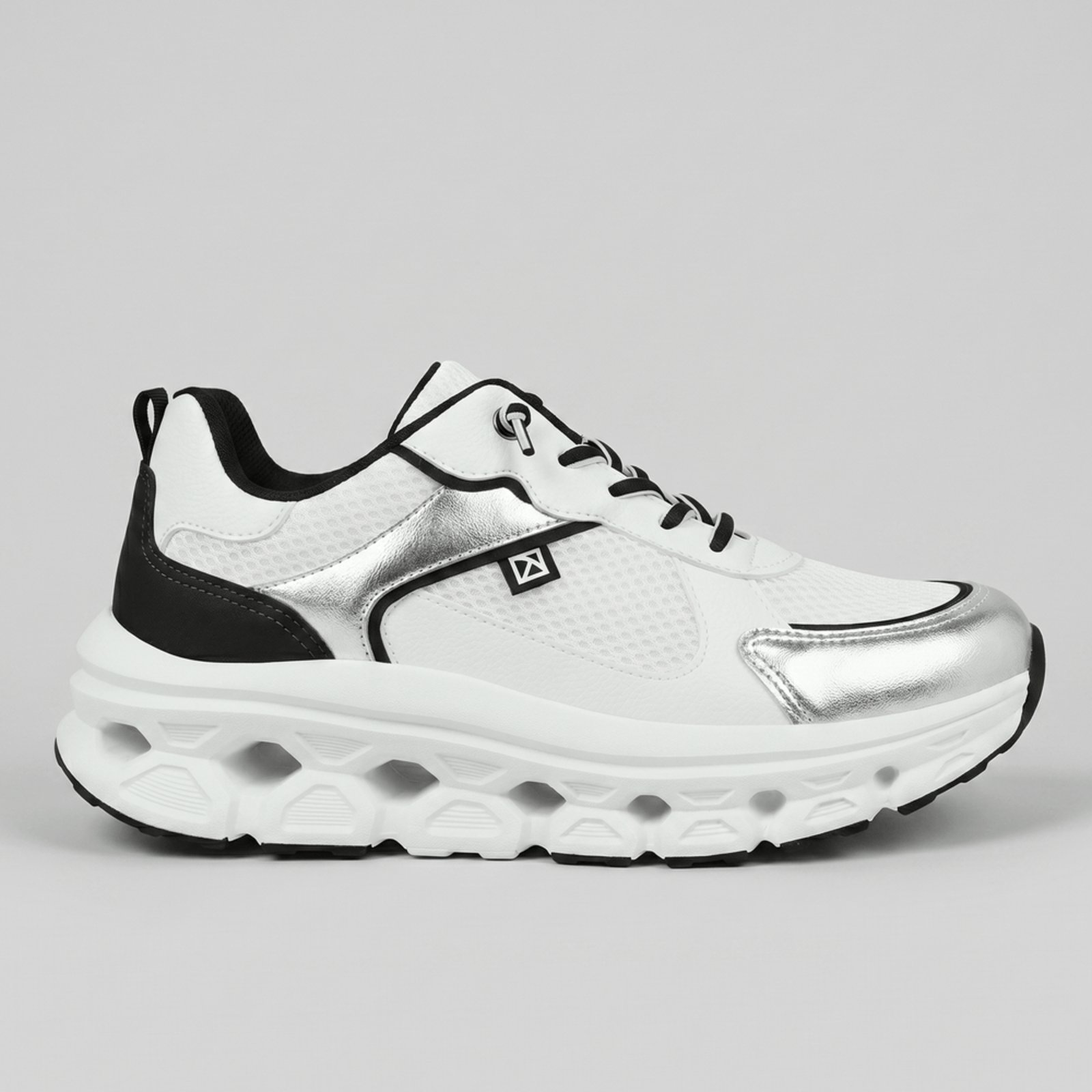 PICCADILLY MAXI TECH - Tênis Branco com Prata