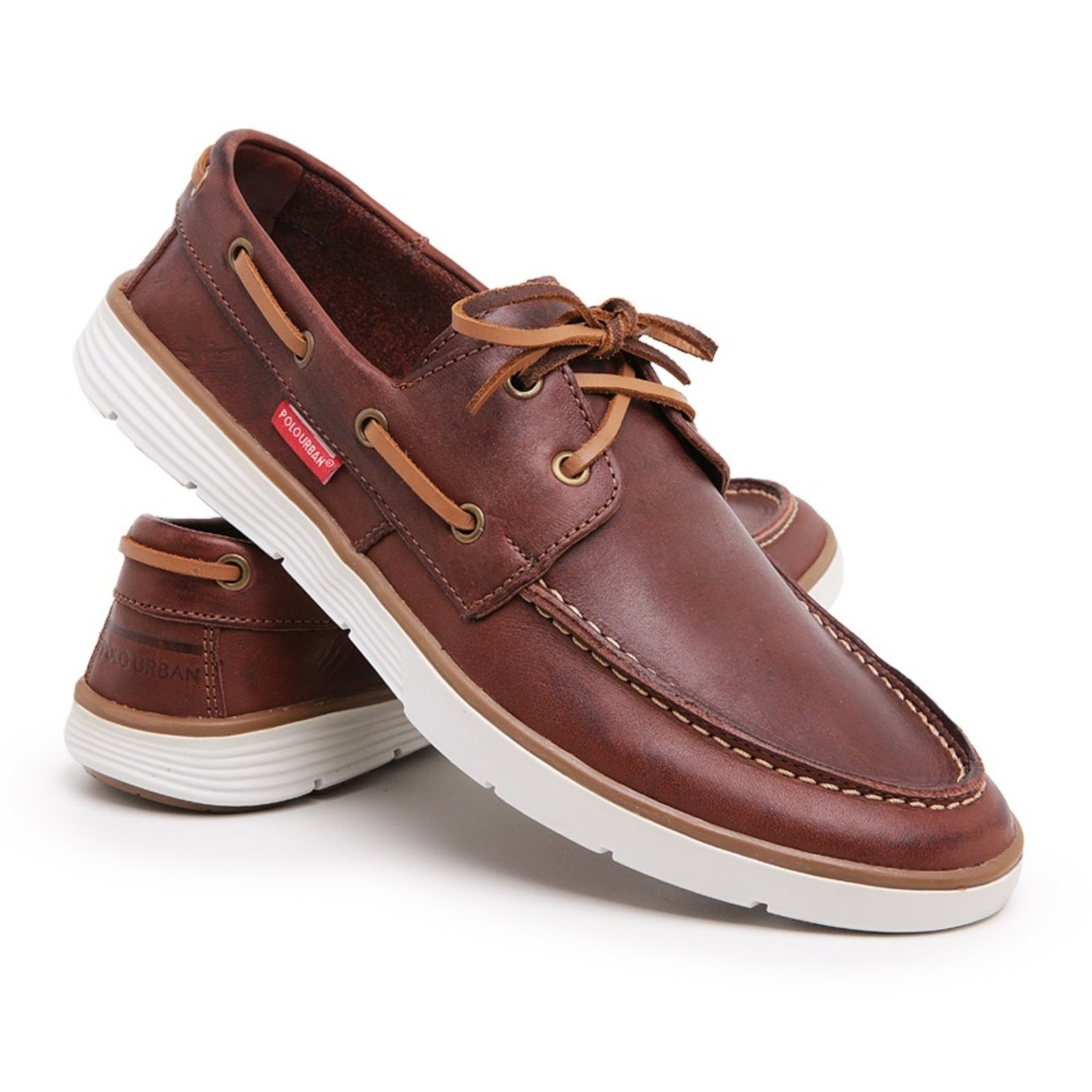 Mocassim Masculino Dockside Top Sider em Couro Polo Urban Marrom