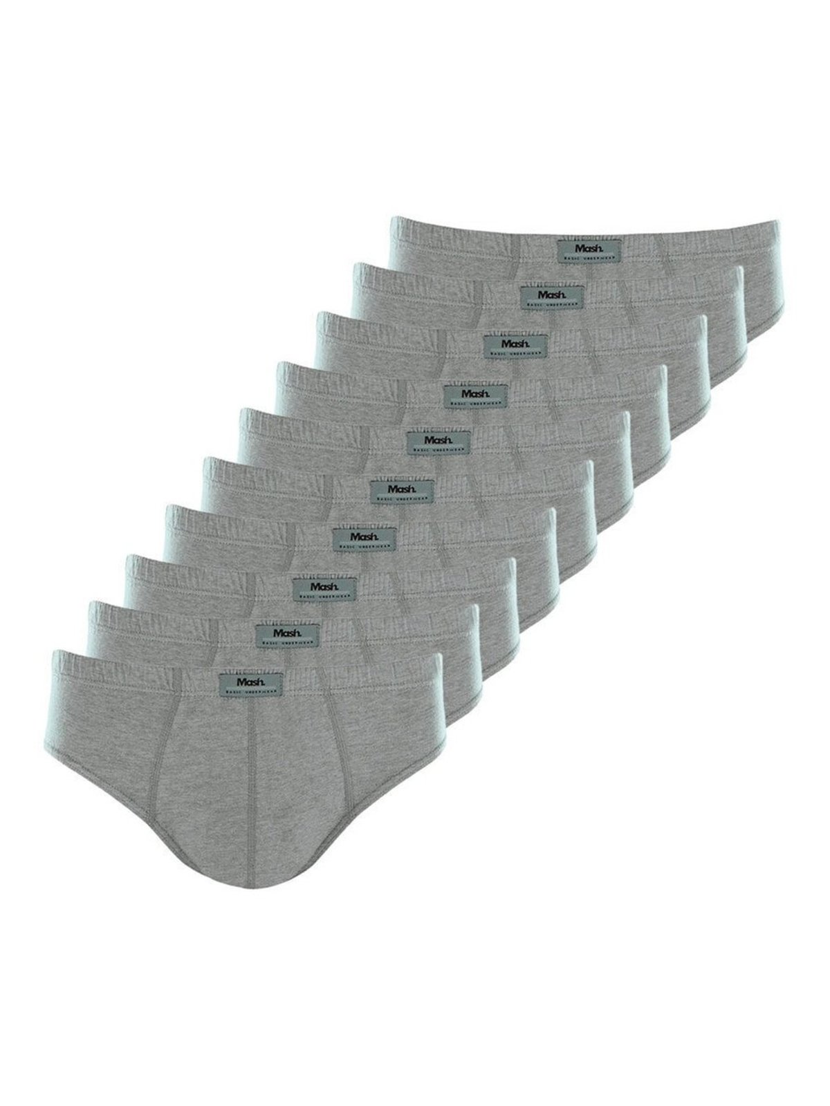 Kit com 10 Cuecas Slip Mash 074.58 Plus Size Cinza
