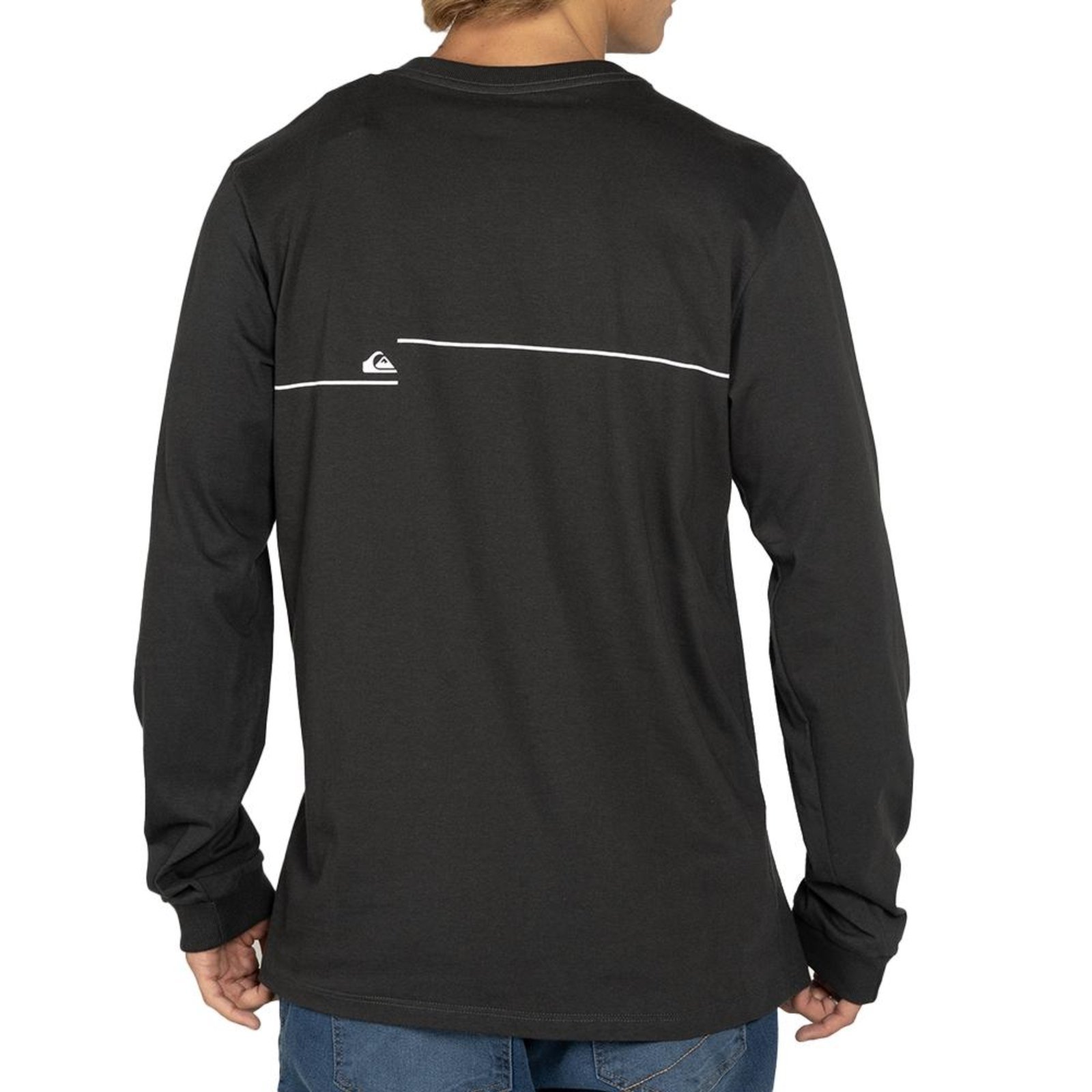 Camiseta Quiksilver Manga Longa New Lines WT25 Cinza Escuro