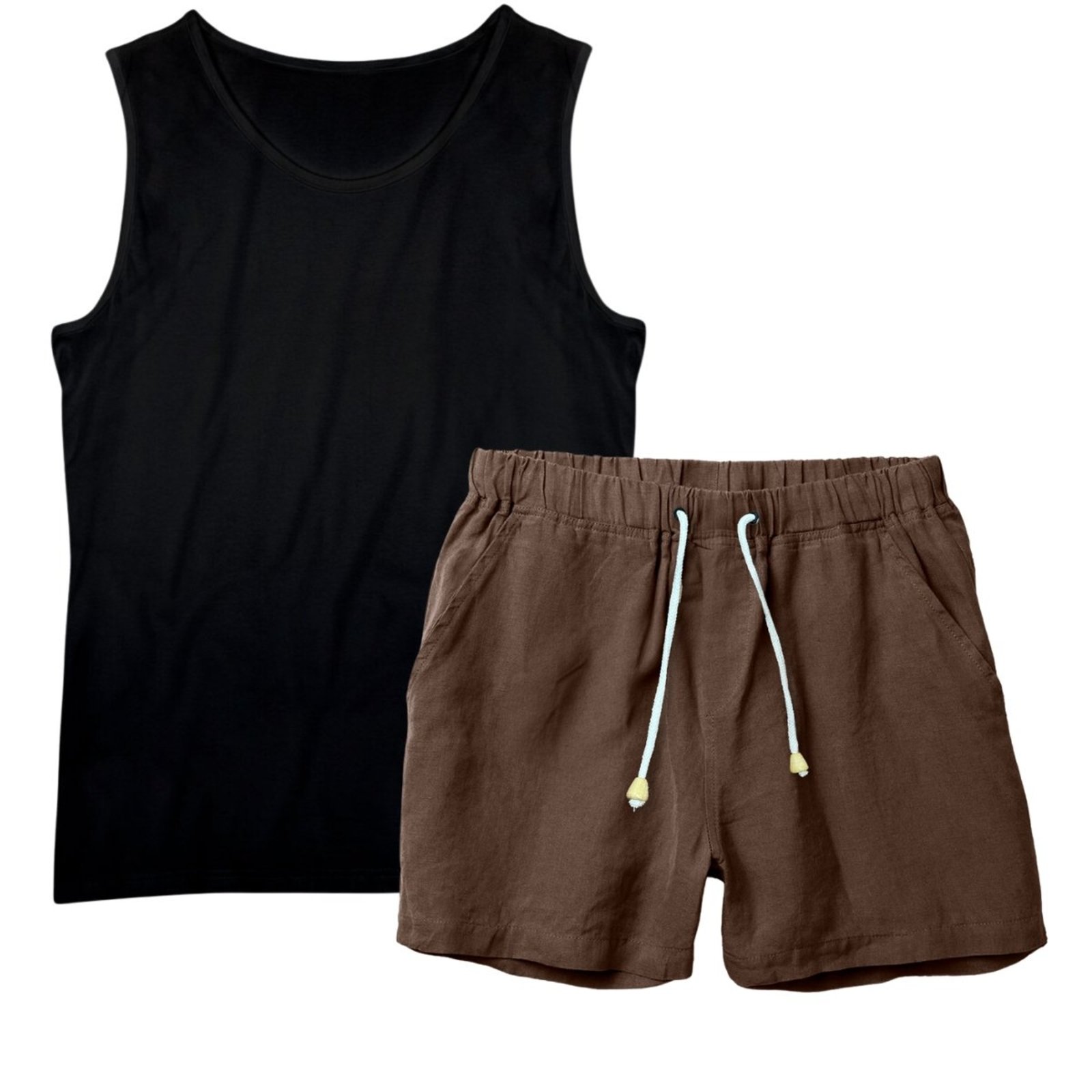 Conjunto Regata Masculina e Short de Linho Casual