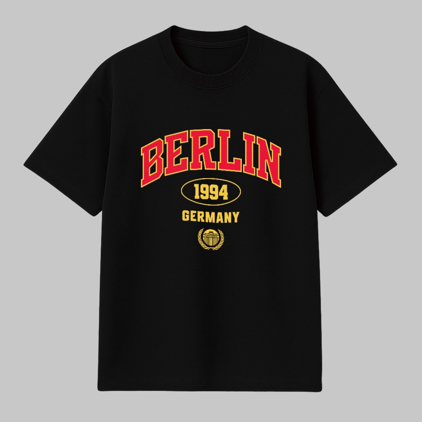 Camiseta Básica Berlin Germany 1994 Street Style Unissex Preto