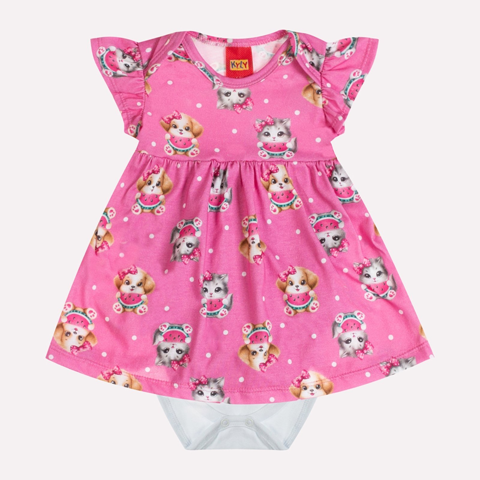 Vista 3 Infantil - Vestido Menina Estampa Kyly azul marinho Kyly azul marinho