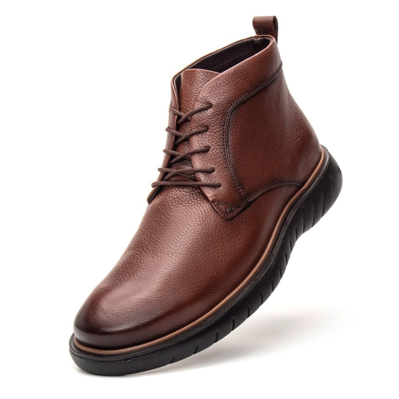 Bota Jacometti com Cadarço de Couro Castanho