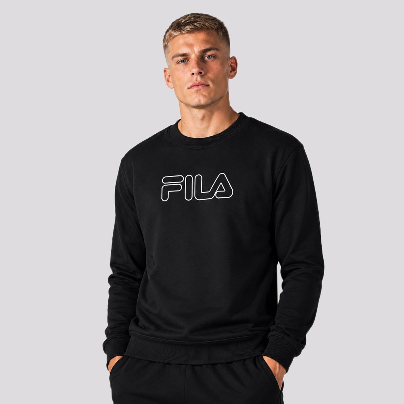 Moletom Fila Letter Outline Light Preto