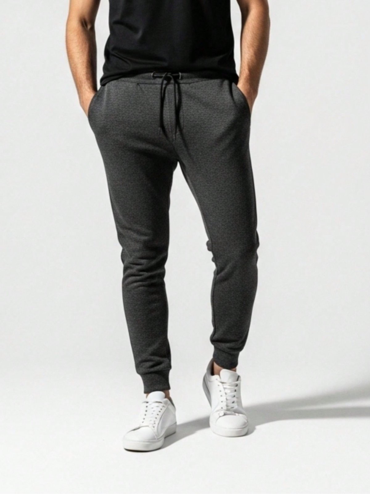 Calça de Moletom Masculina Jogger Chumbo Básica Forrado Felpudo Flanelado com Bolso