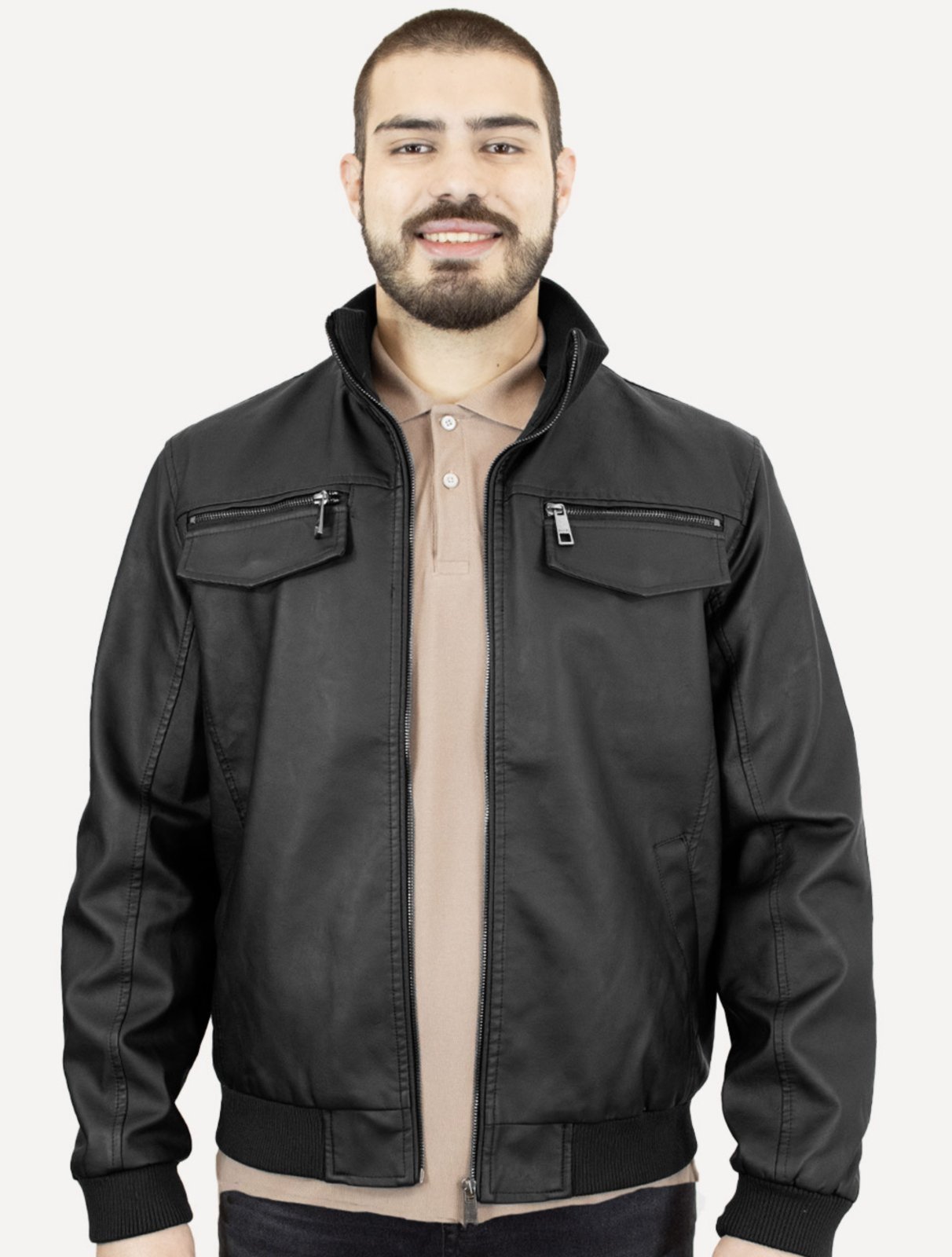 Jaqueta Ellus Masculina Vegan Bomber Zip Preta