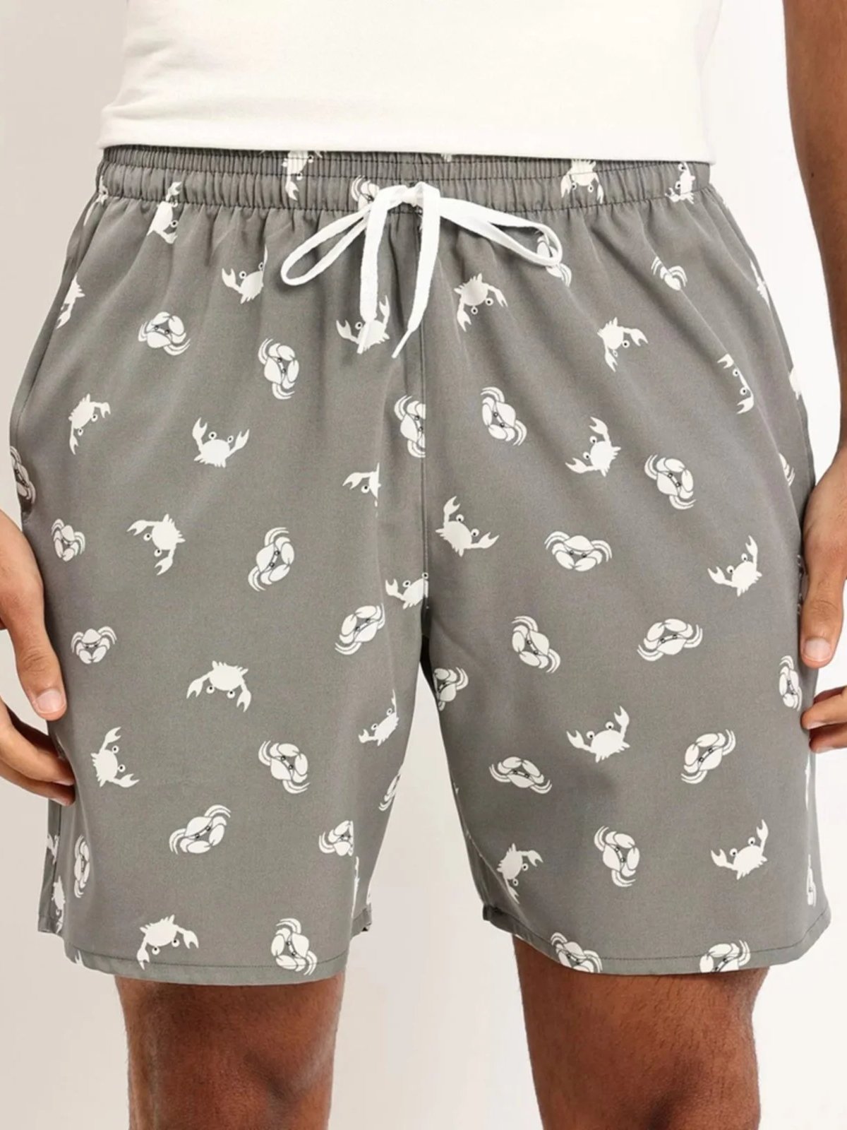 Shorts Masculino Pompier Estampado em Hidrolight com Elastano Cinza